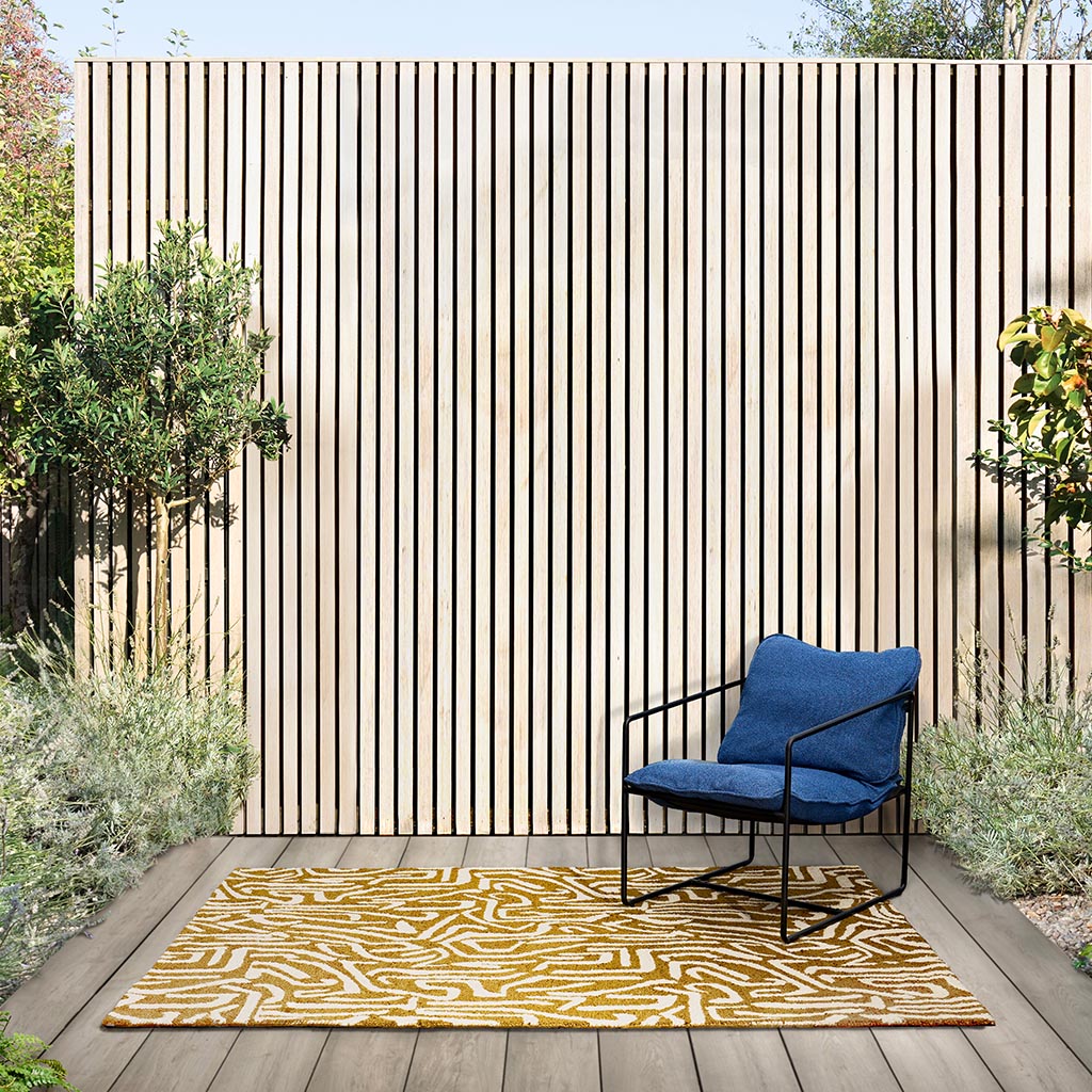 Harmony Ochre/Gold Outdoor Rug | Size: 200 x 280 cm
