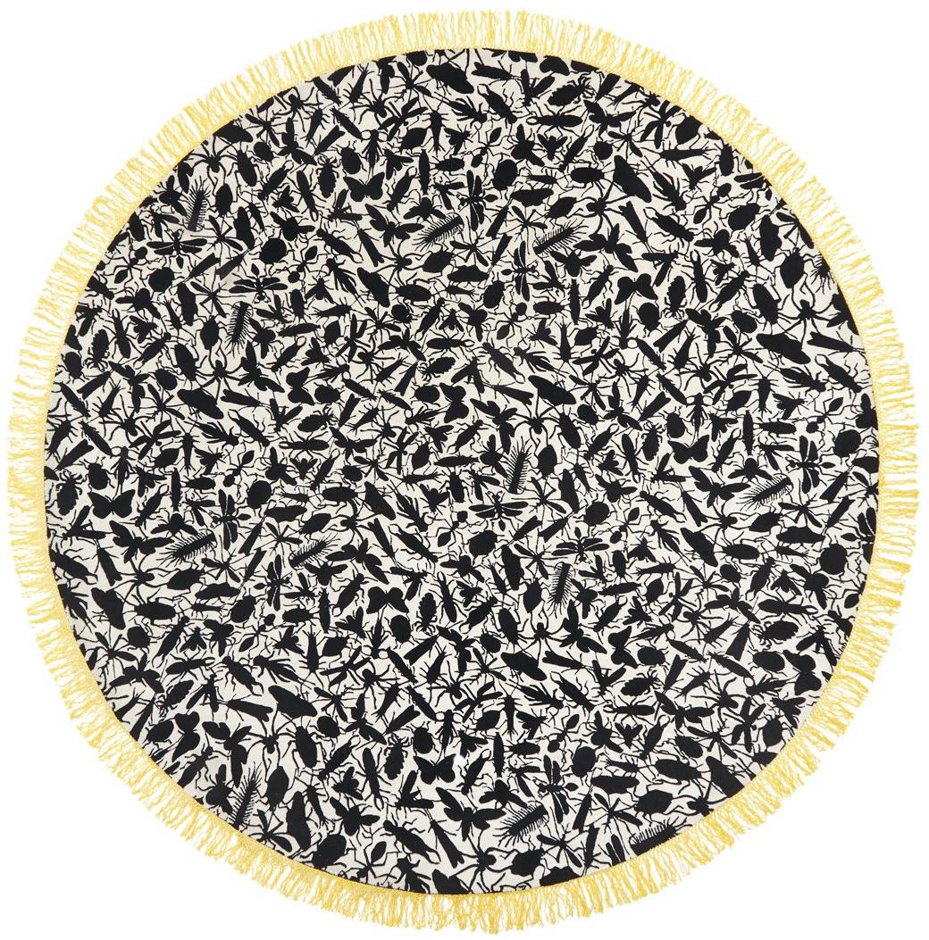 Insects Round Wool Rug