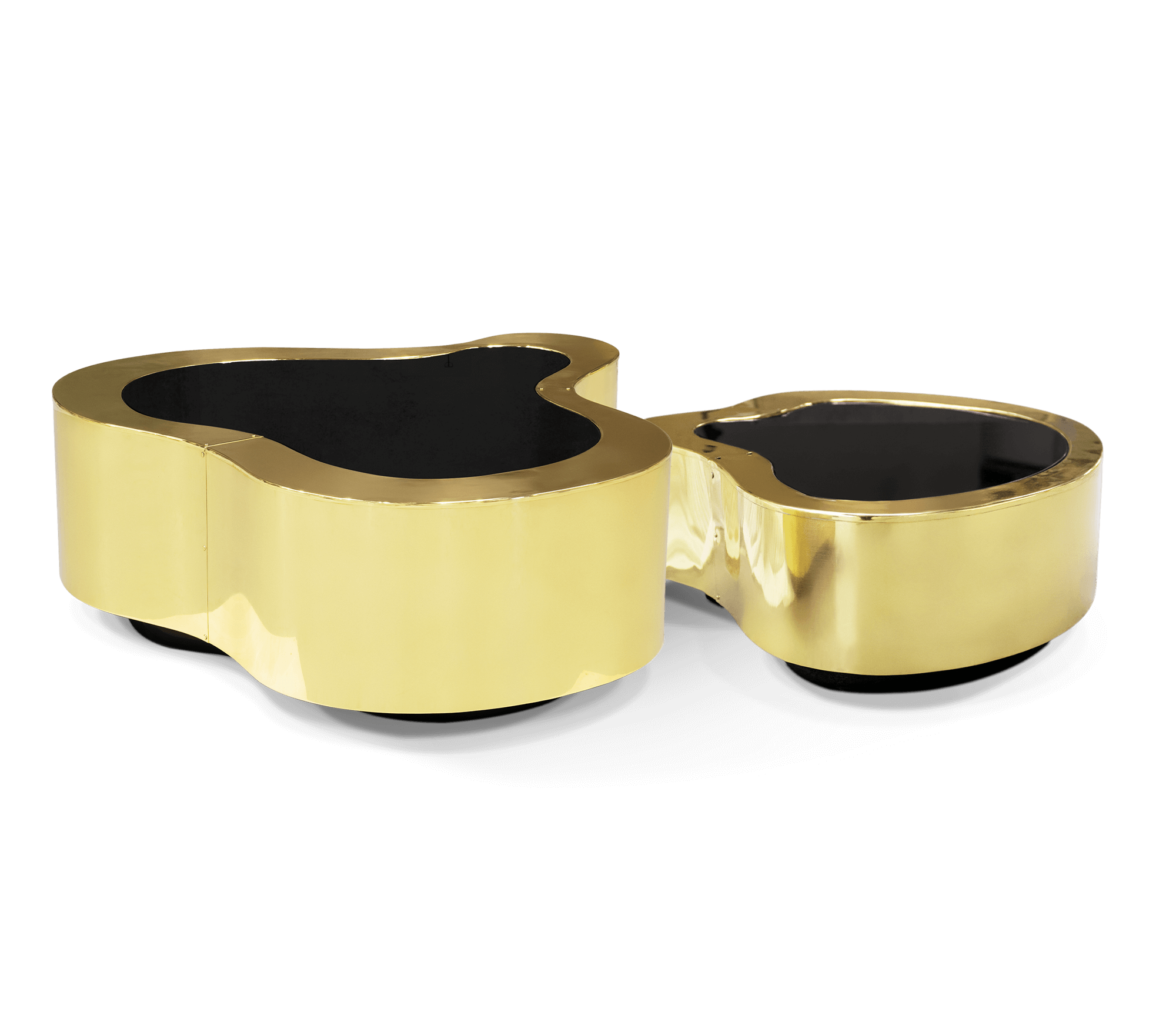 Polished Brass Coffee Table Set | Configuration: Big