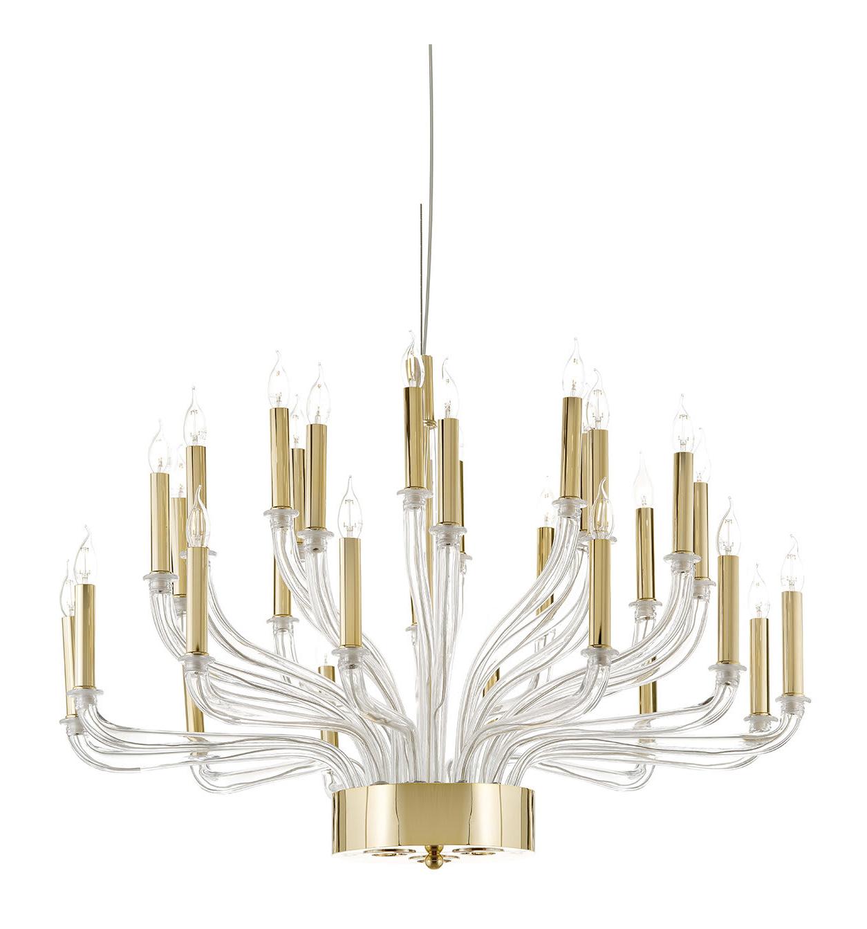 Murano Glass Arm Gold Chandelier