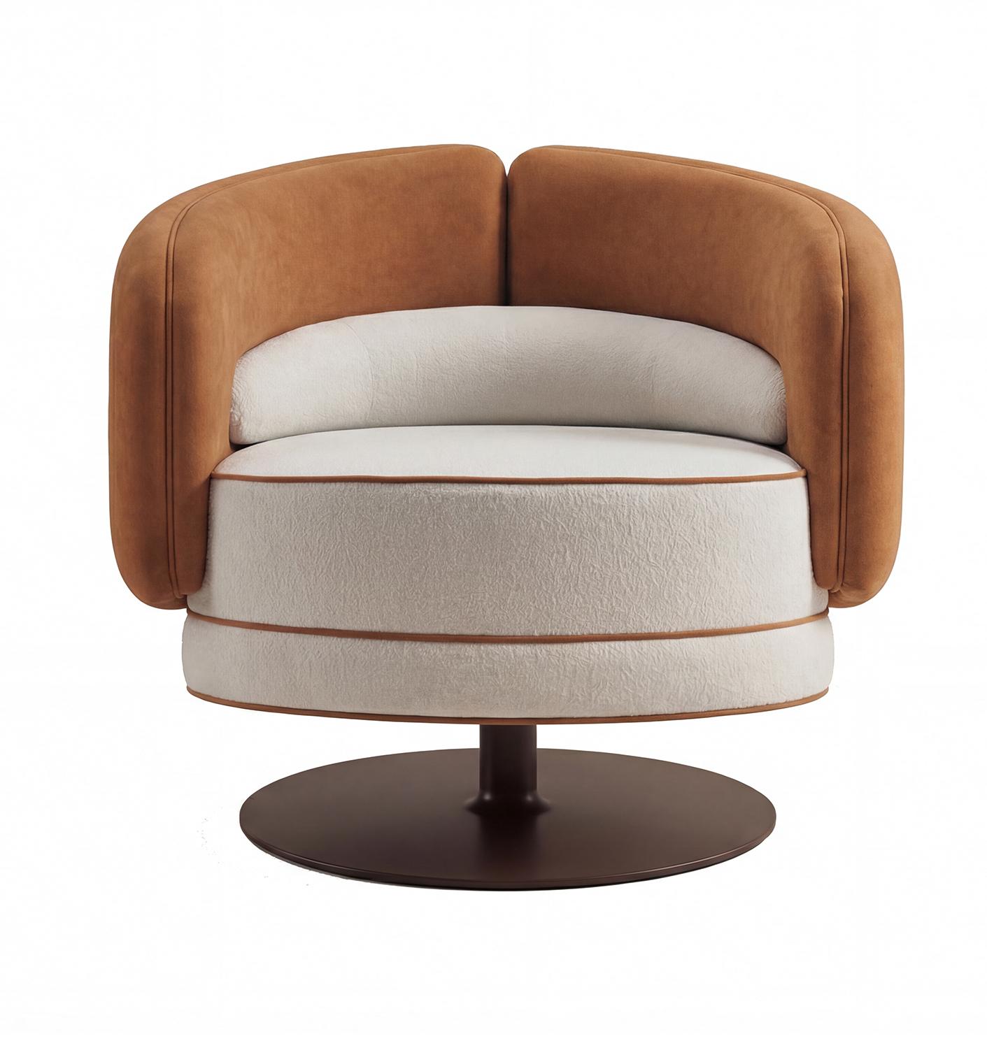 Bon Ton Two-Tone Swivel Armchair