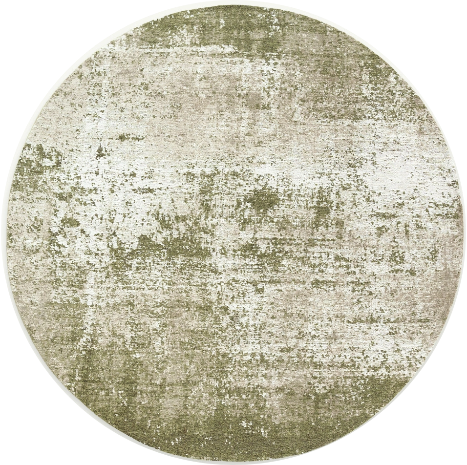 Abstract Green Planet-Inspired Round Rug | Size: Ø 140 cm