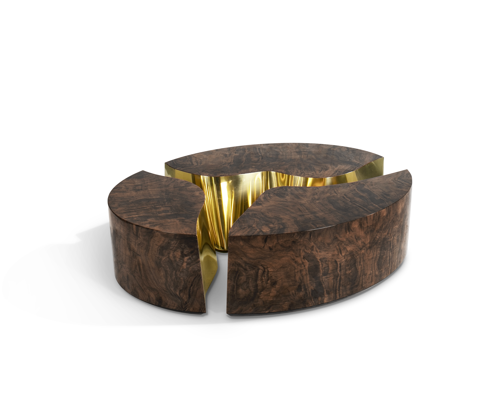 Oval Walnut Designer Coffee Table
