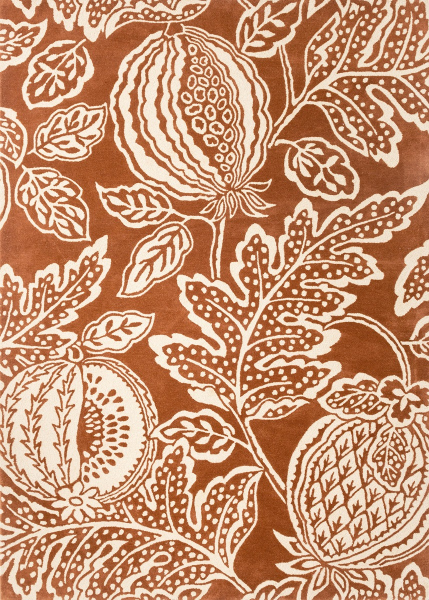 Orange Wool Handwoven Rug
