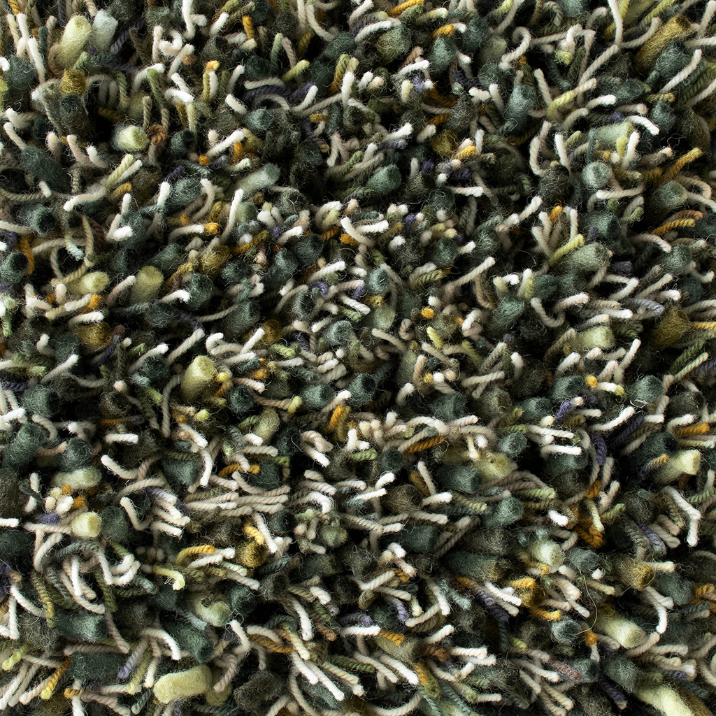 Shaggy Felted Wool Green Rug | Size: 200 x 300 cm