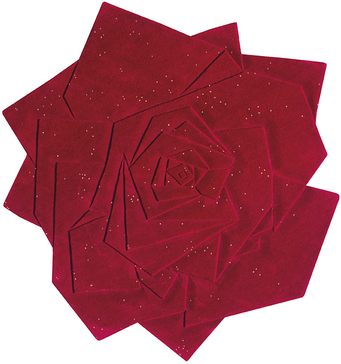 Rose Flower Handwoven Rug | Size: 220 x 220 cm