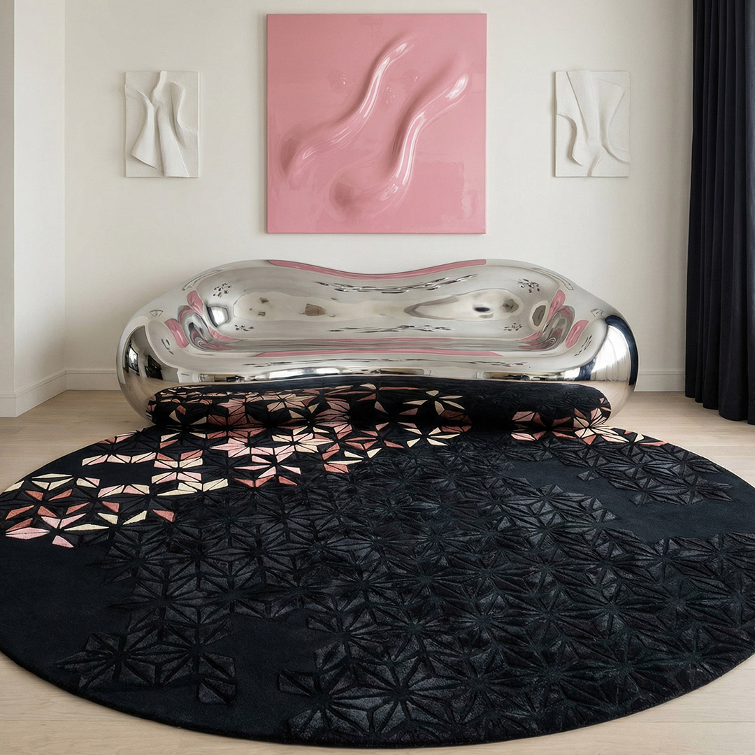 Harmony Black Round Rug