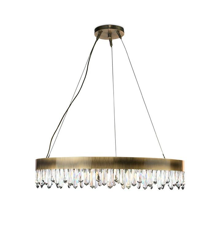 Flowing Brass Wave Suspension Light