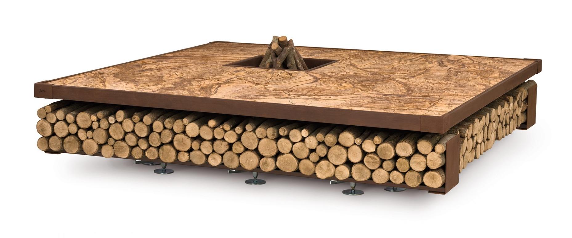 Square Brown Fire Pit