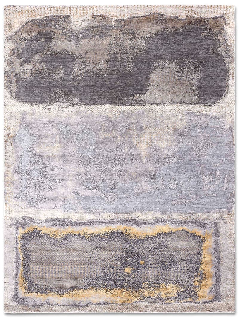 Silver Abstract Luxury Handwoven Rug | Size: 183 x 274 cm