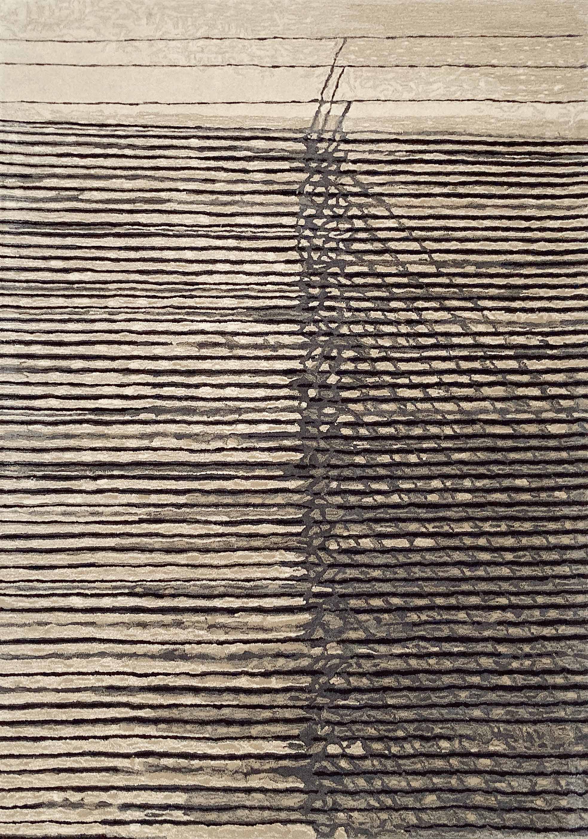 Pleats Wool & Viscose Hand-woven Luxury Rug
