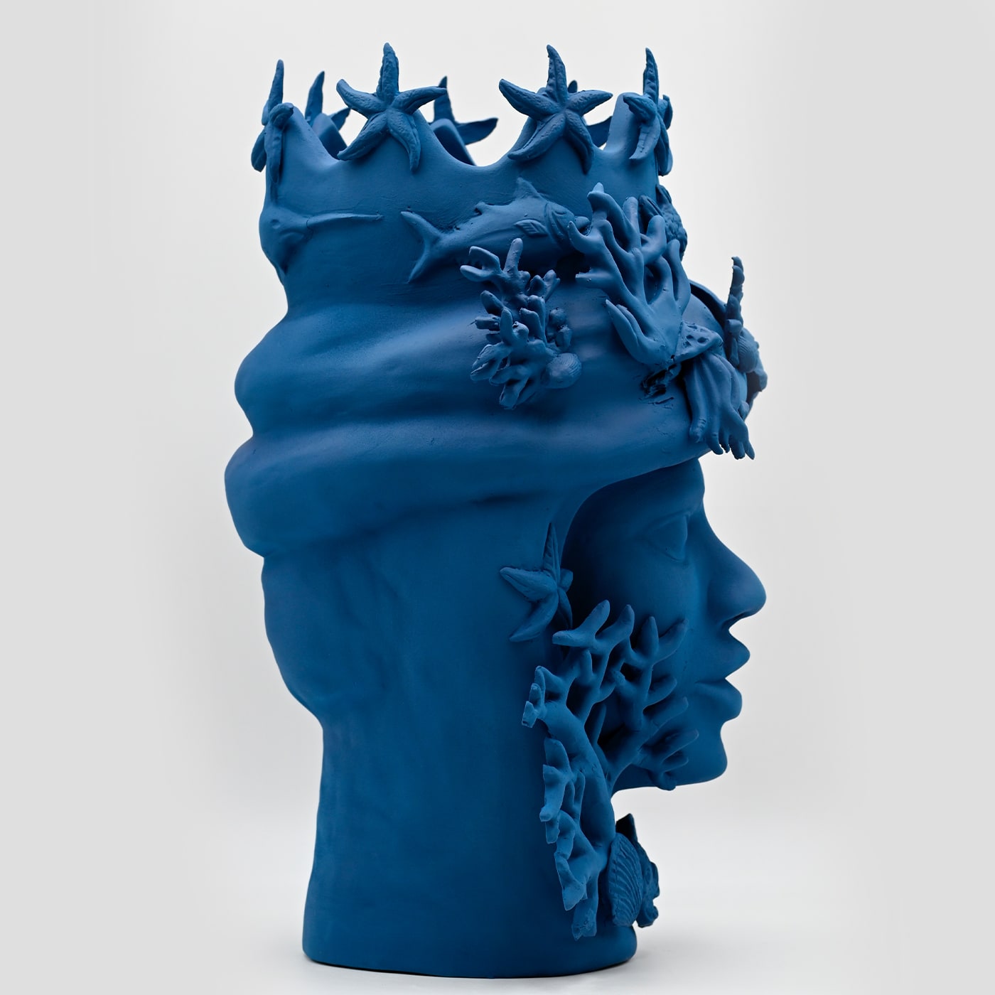 Royal Blue Handcrafted Moor's Head Sculpture