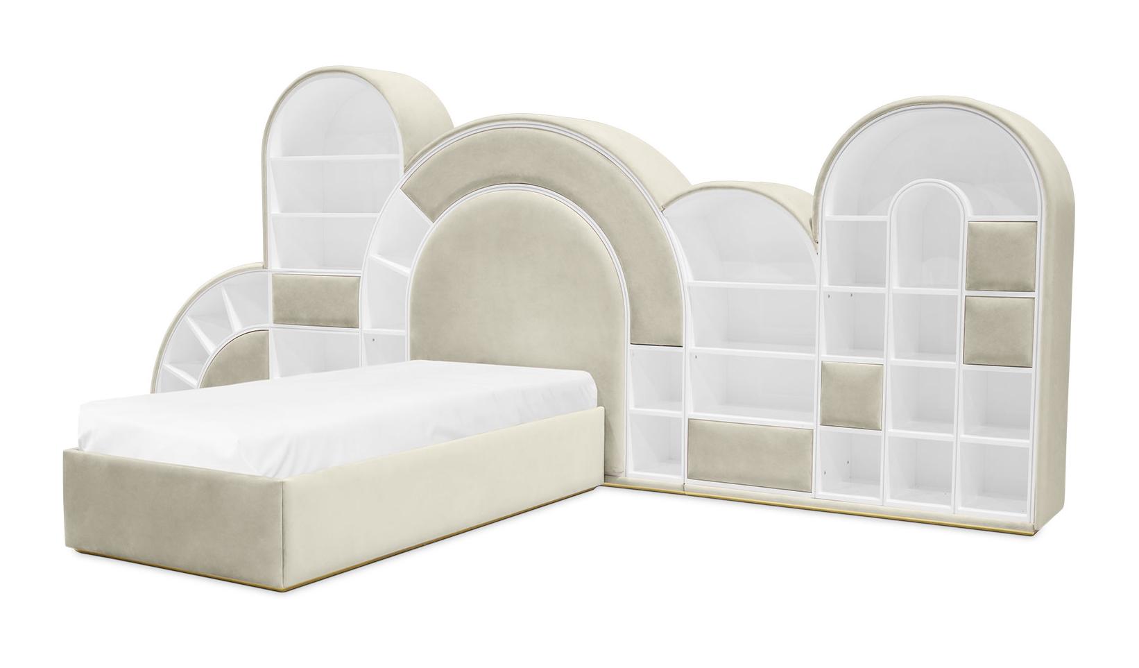 Bubblegum Marshmallow Cream Soft Bed | Configuration: Medium | Mattress Size: 90 x 190 cm