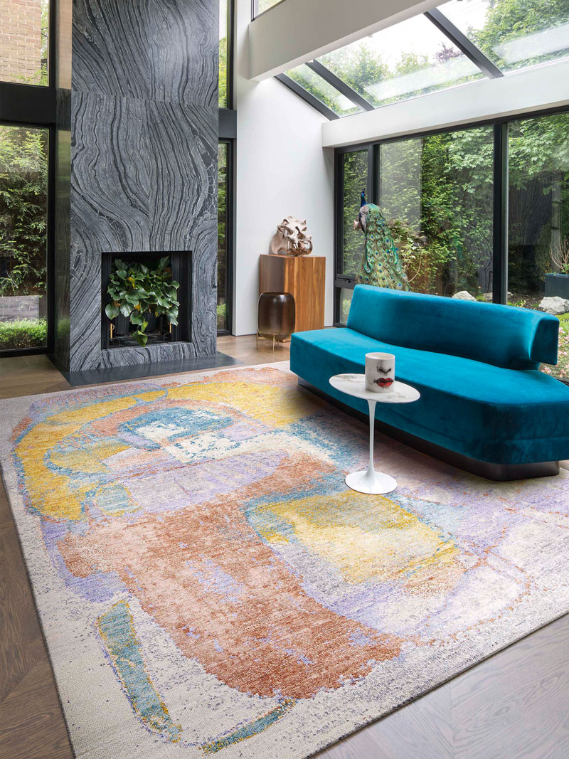 Pastel Mint Hand-Knotted Silk / Wool Rug