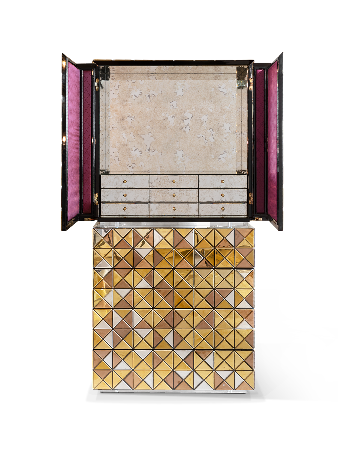 Mosaic II Gold Designer Cabinet