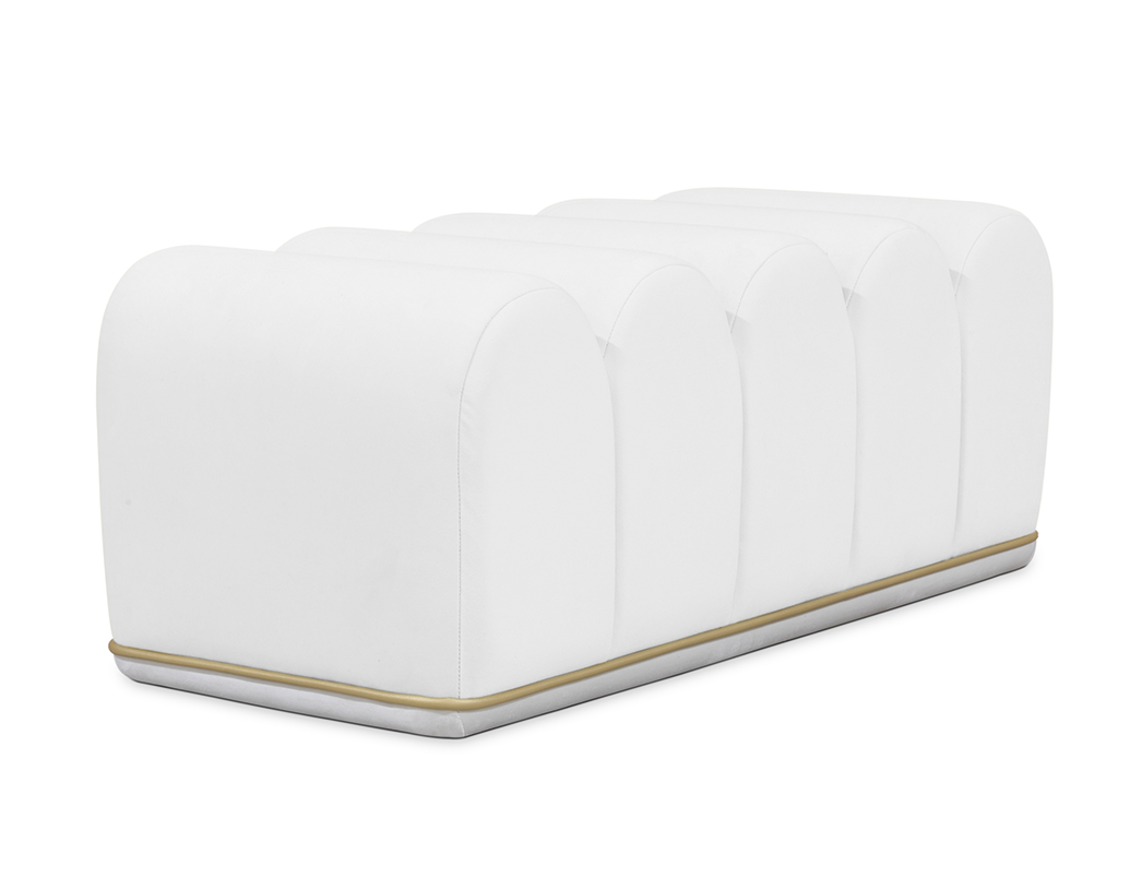Sweet Swirl Milk Fabric Bench