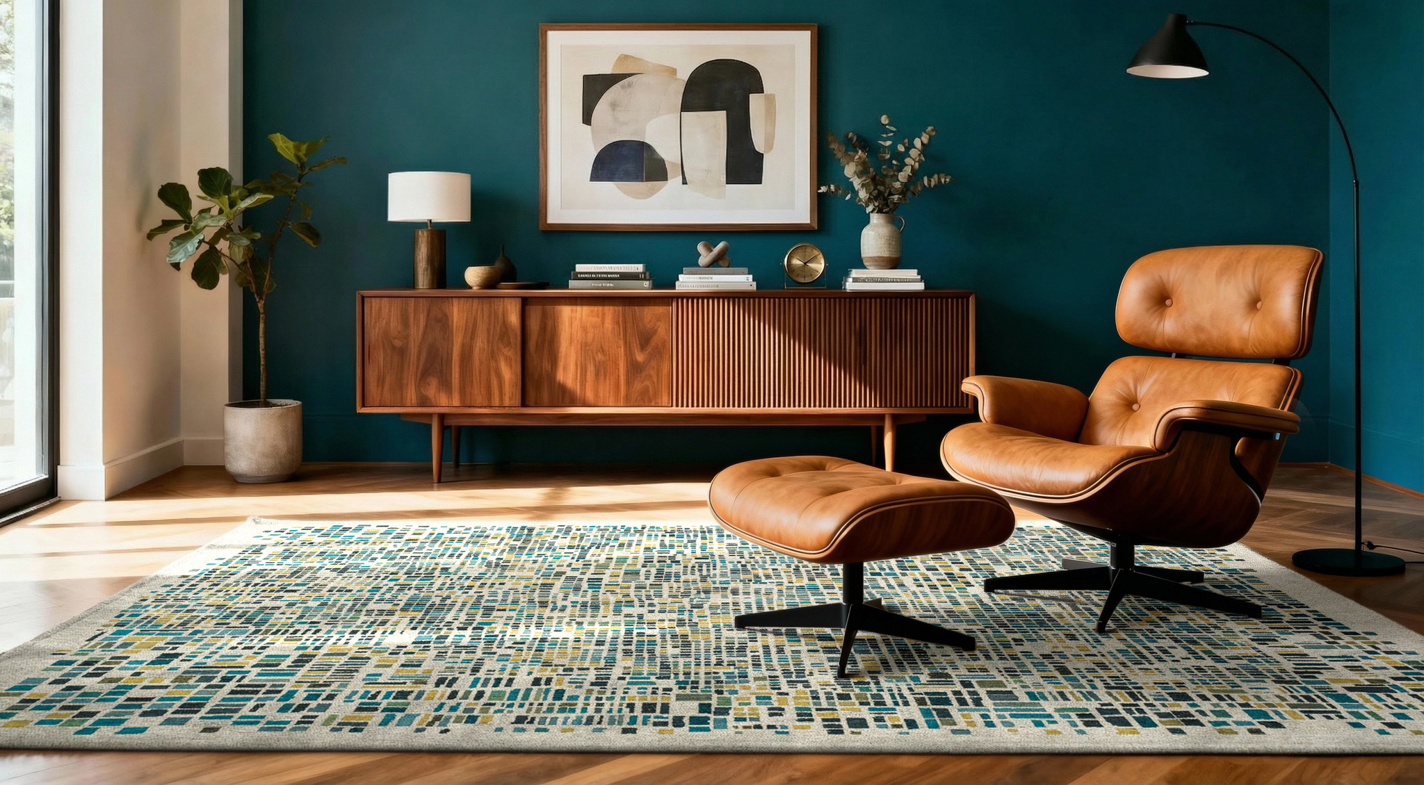Midnight Jacquard Wilton Rug