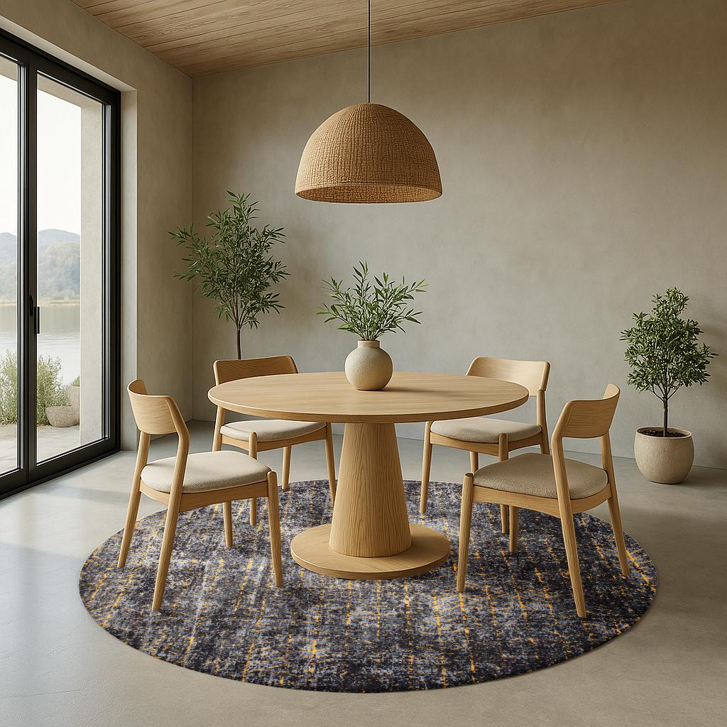 Sparkling Charcoal Luxe Round Rug | Size: Ø 140 cm