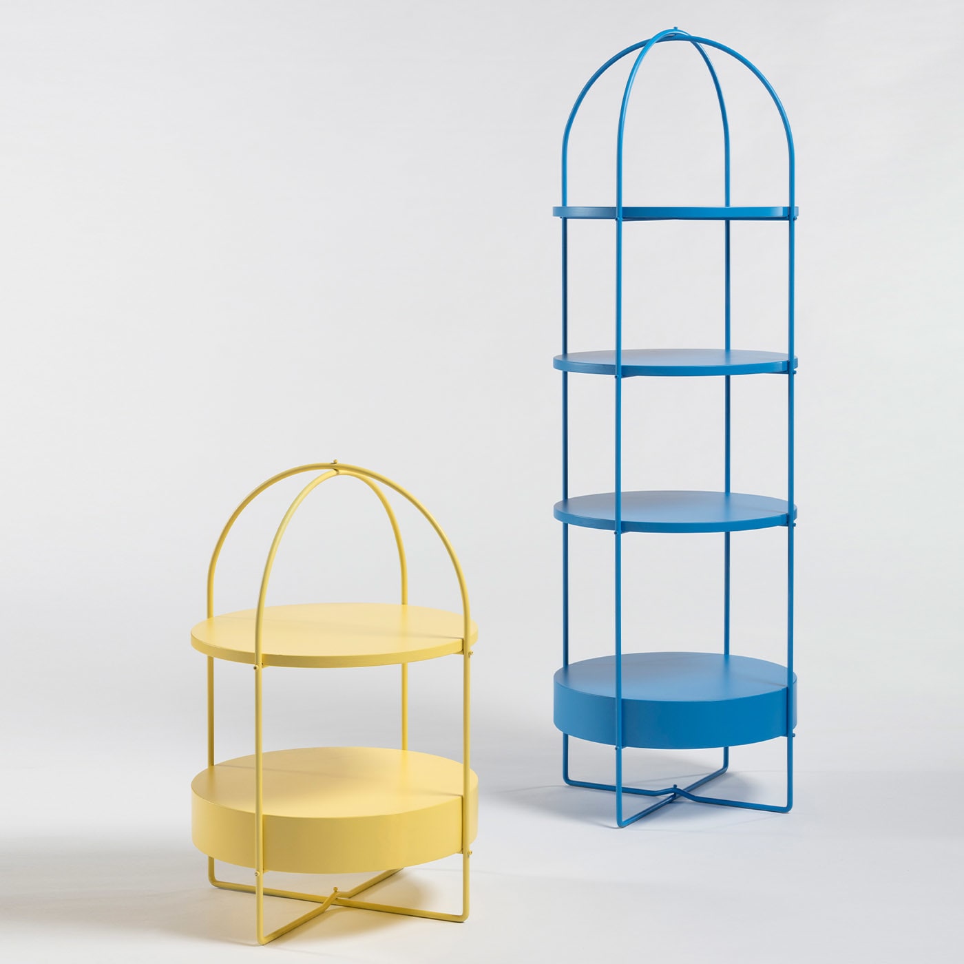 Blue Lacquered Storage Shelf