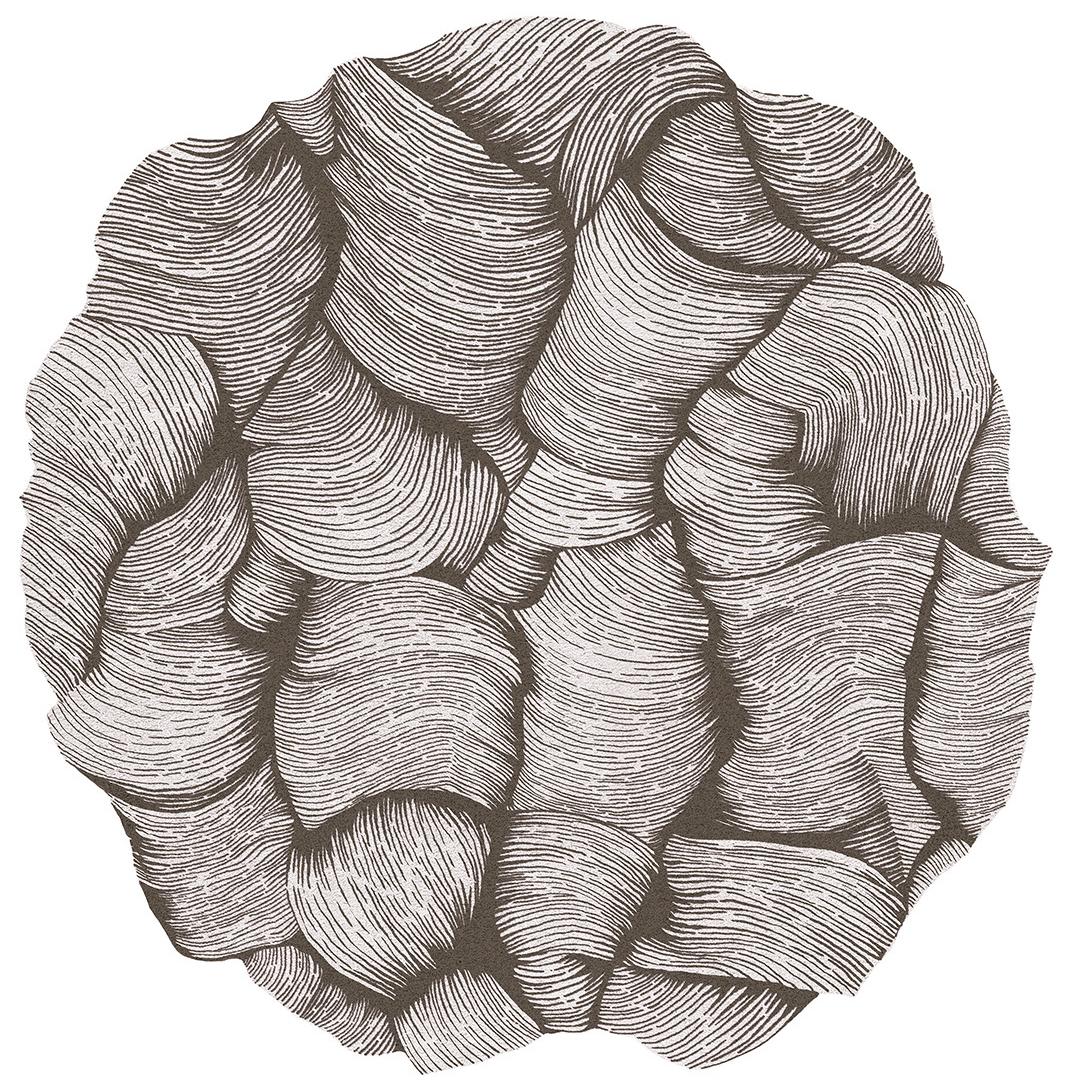 Taupe Round Hand-Woven Rug