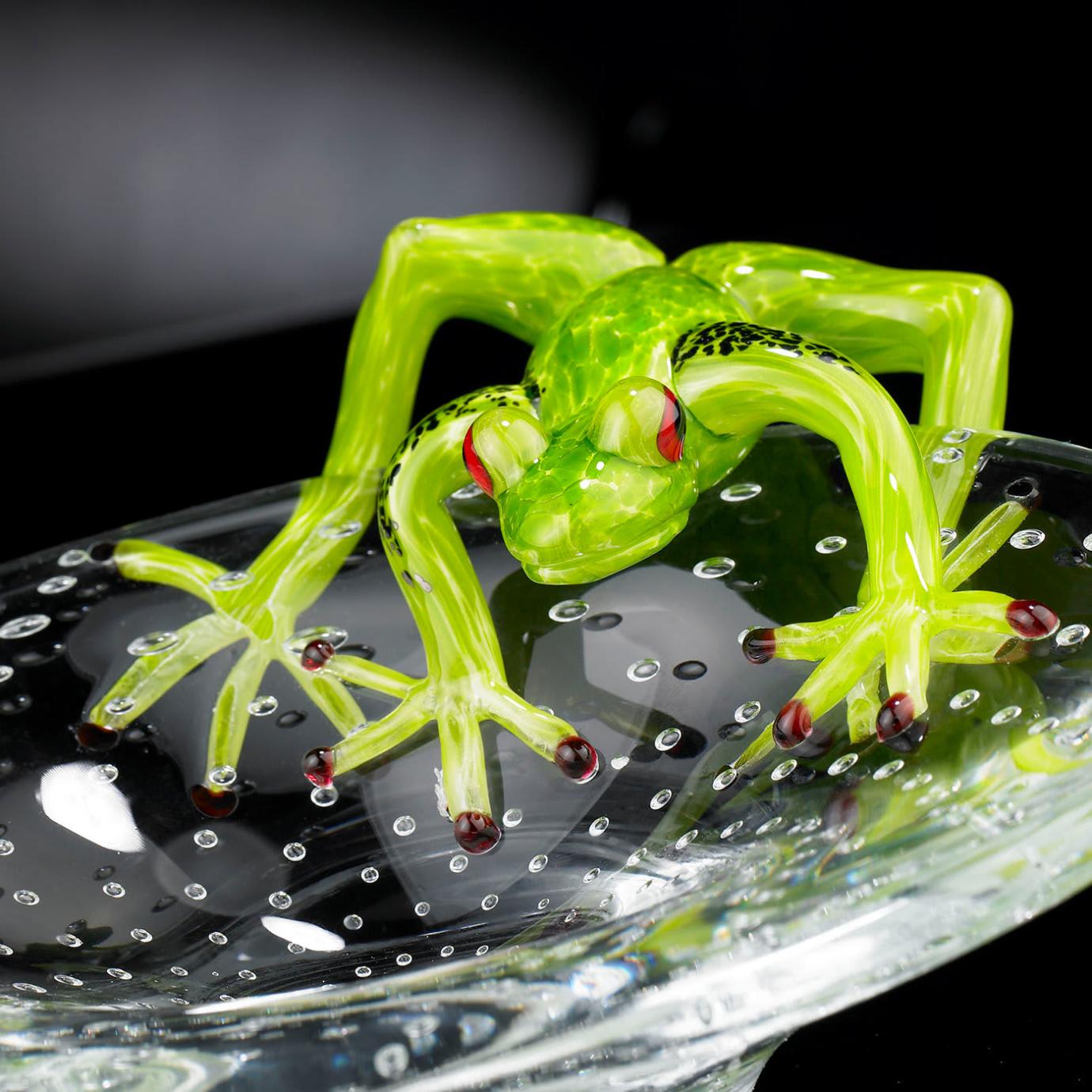 Decorative Glass Bowl with Frog