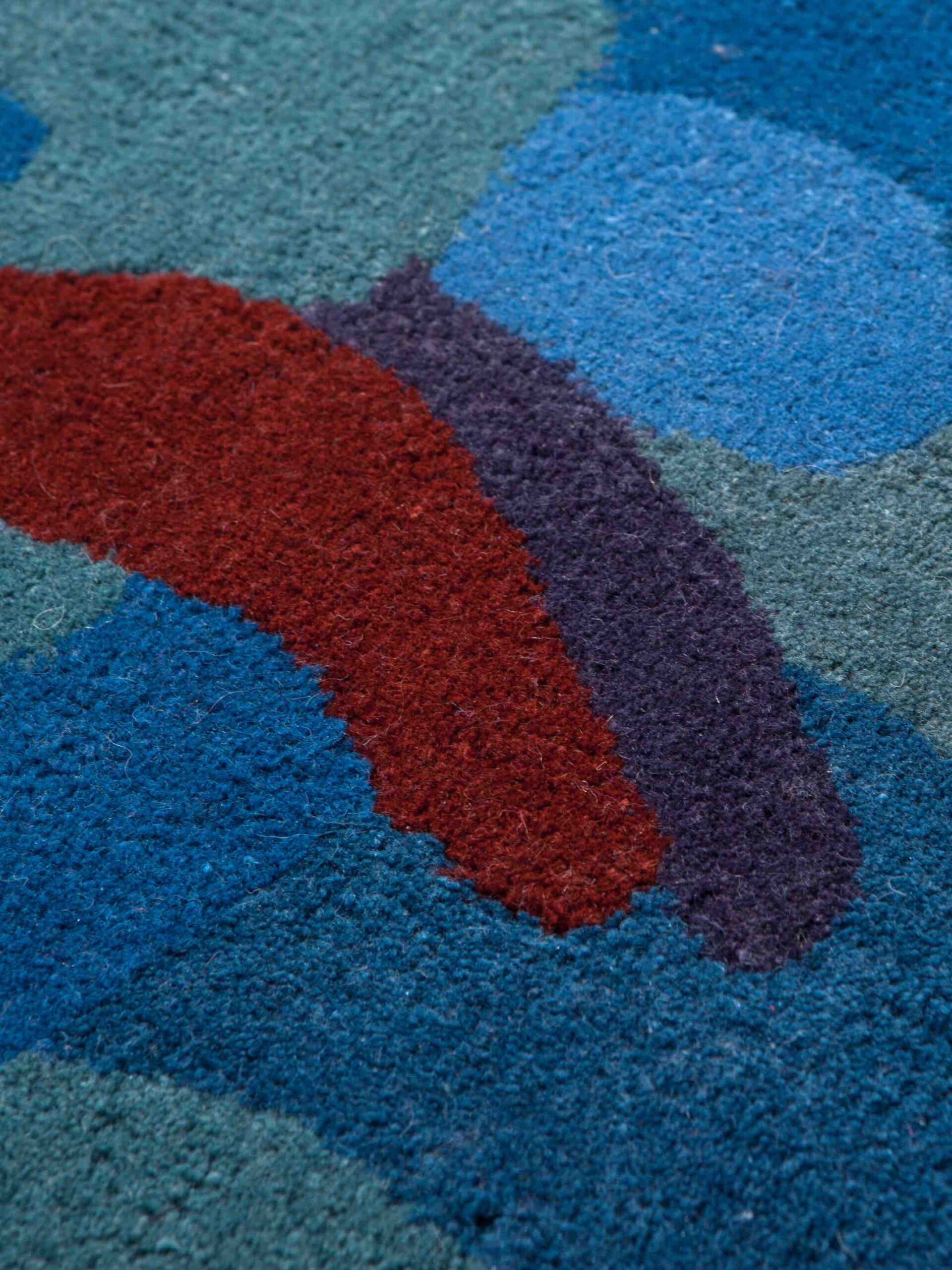 Camouflage Macro Blue Wool / Viscose Rug