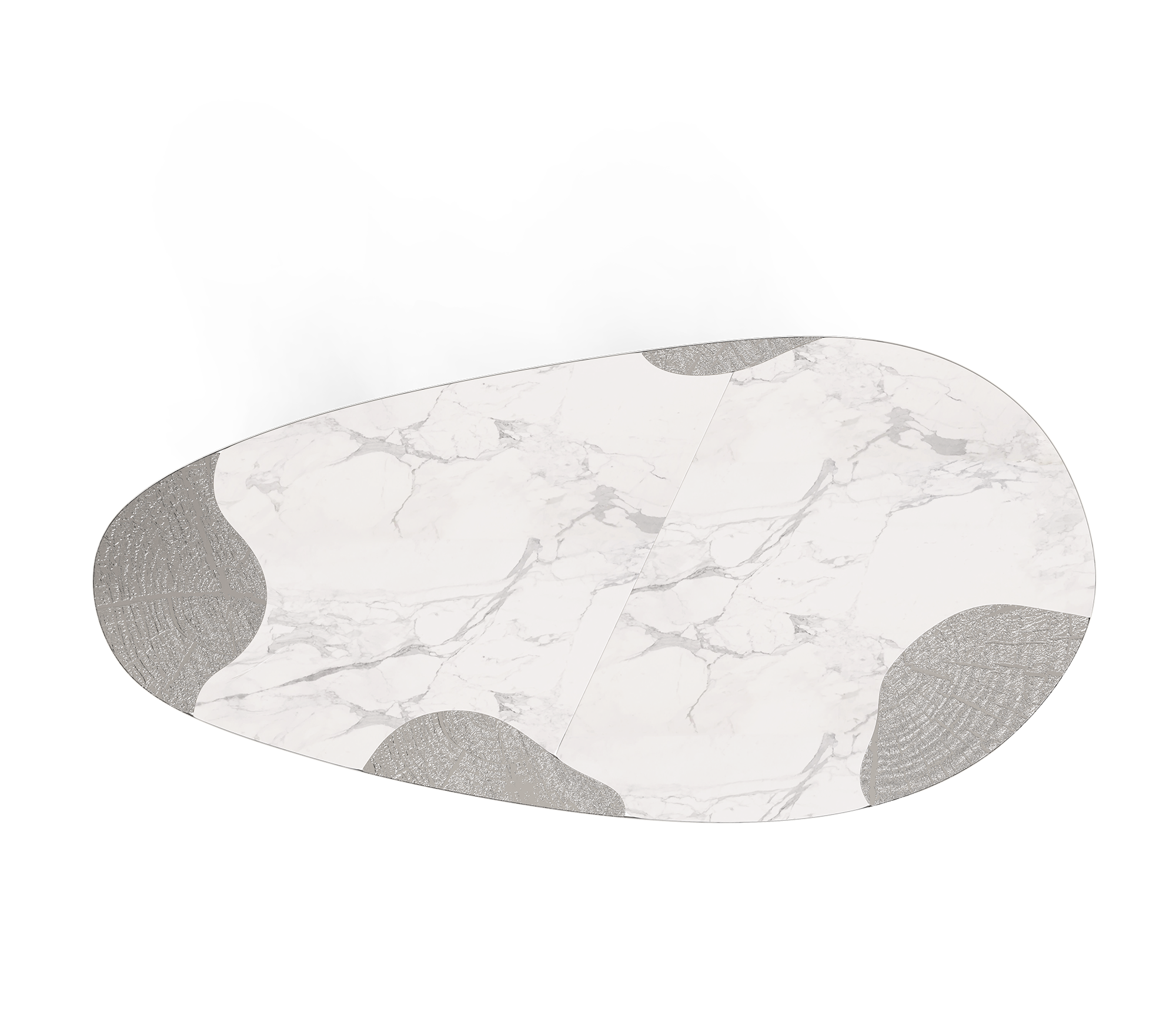 Marble & Silver Luxe Dining Table