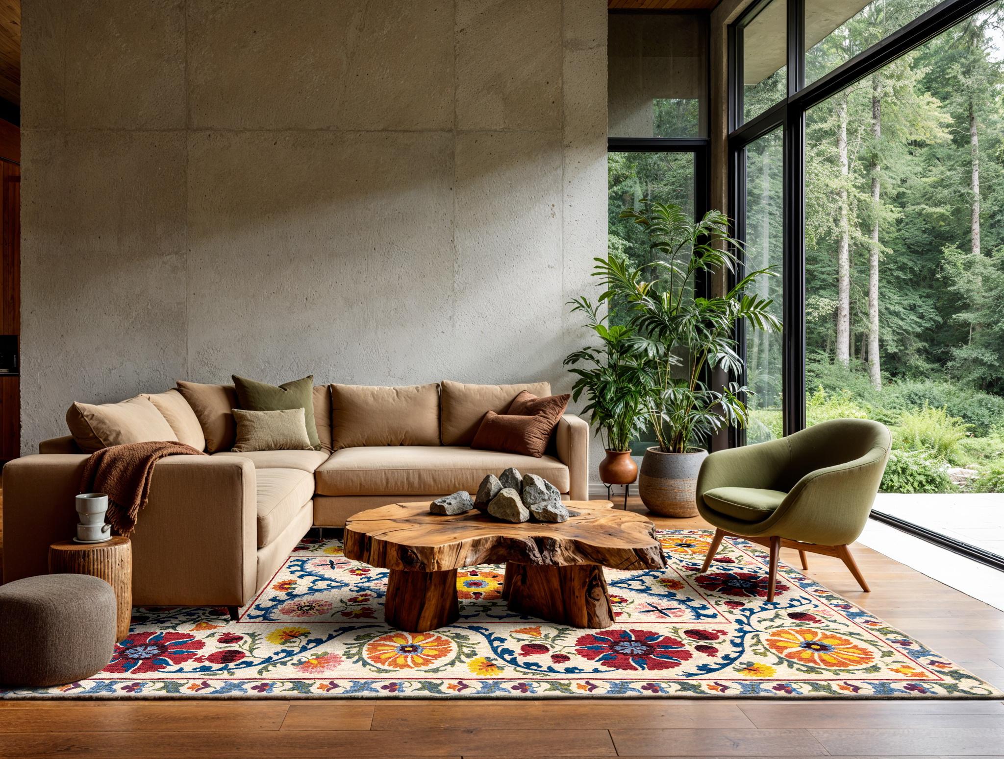 Classic Suzani Pattern Rug | Size: 200 x 280 cm