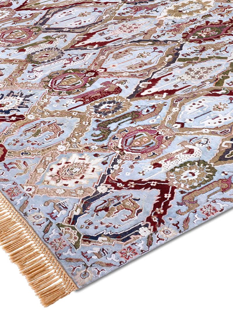 KavaBagh Blue Wool & Silk Rug