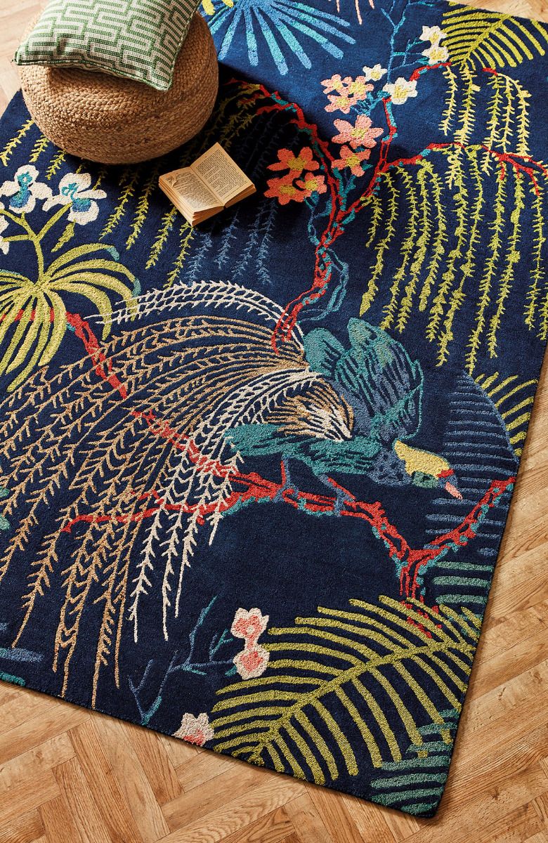 Tropical Night Wool Handwoven Rug