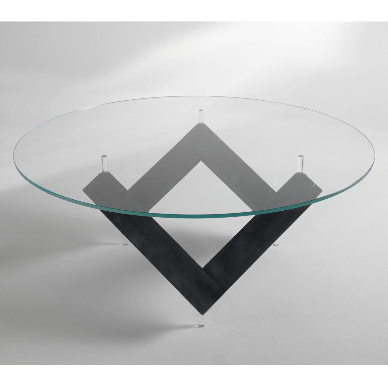 Glass-Top Wooden Table