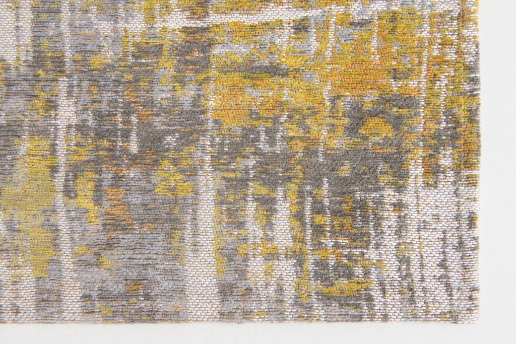 Abstract Grey / Yellow Flatwoven Belgian Rug ☞ Size: 80 x 150 cm