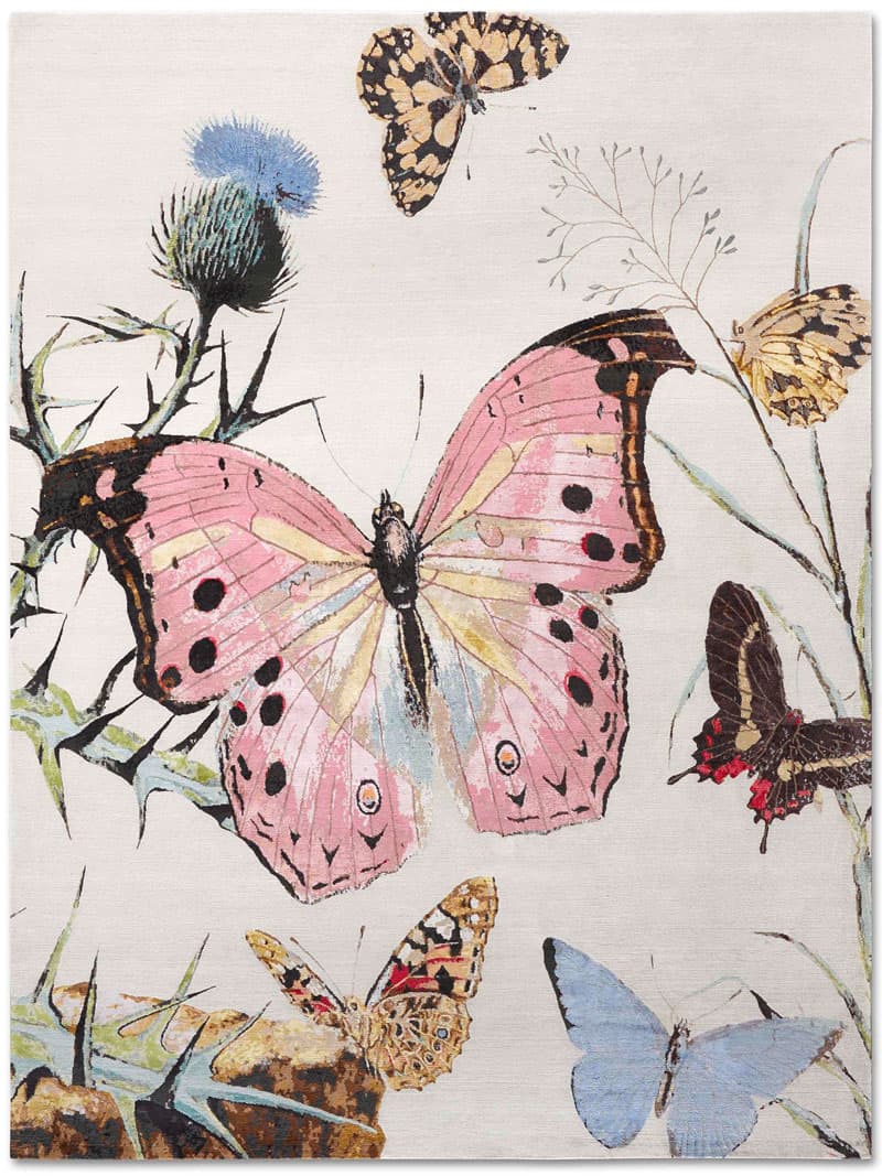Butterfly Hand-Woven Exquisite Rug ☞ Size: 140 x 210 cm