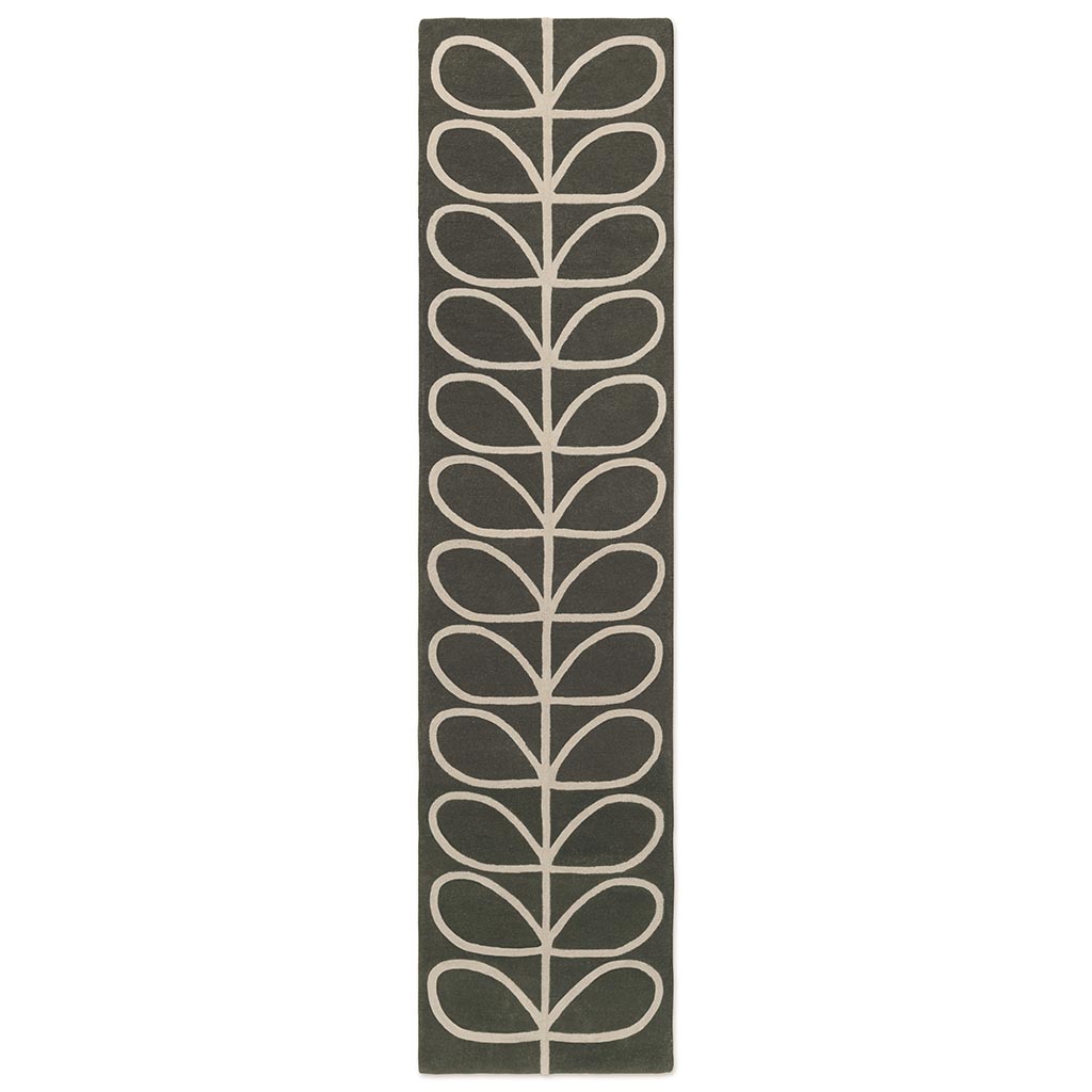 Linear Stem Runner Slate Rug | Size: 67 × 230 cm