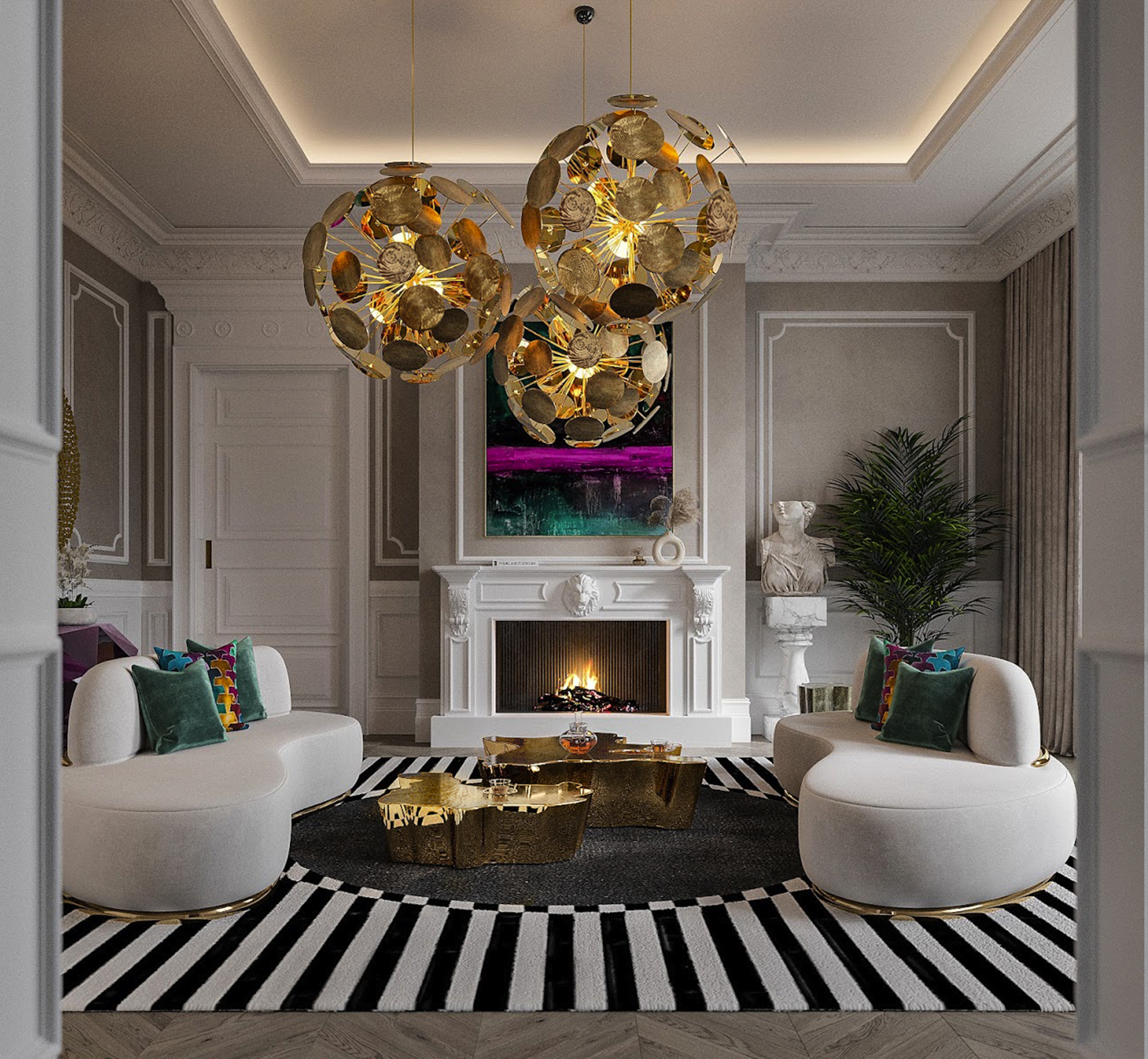 Obsidian Pedestal Designer Table
