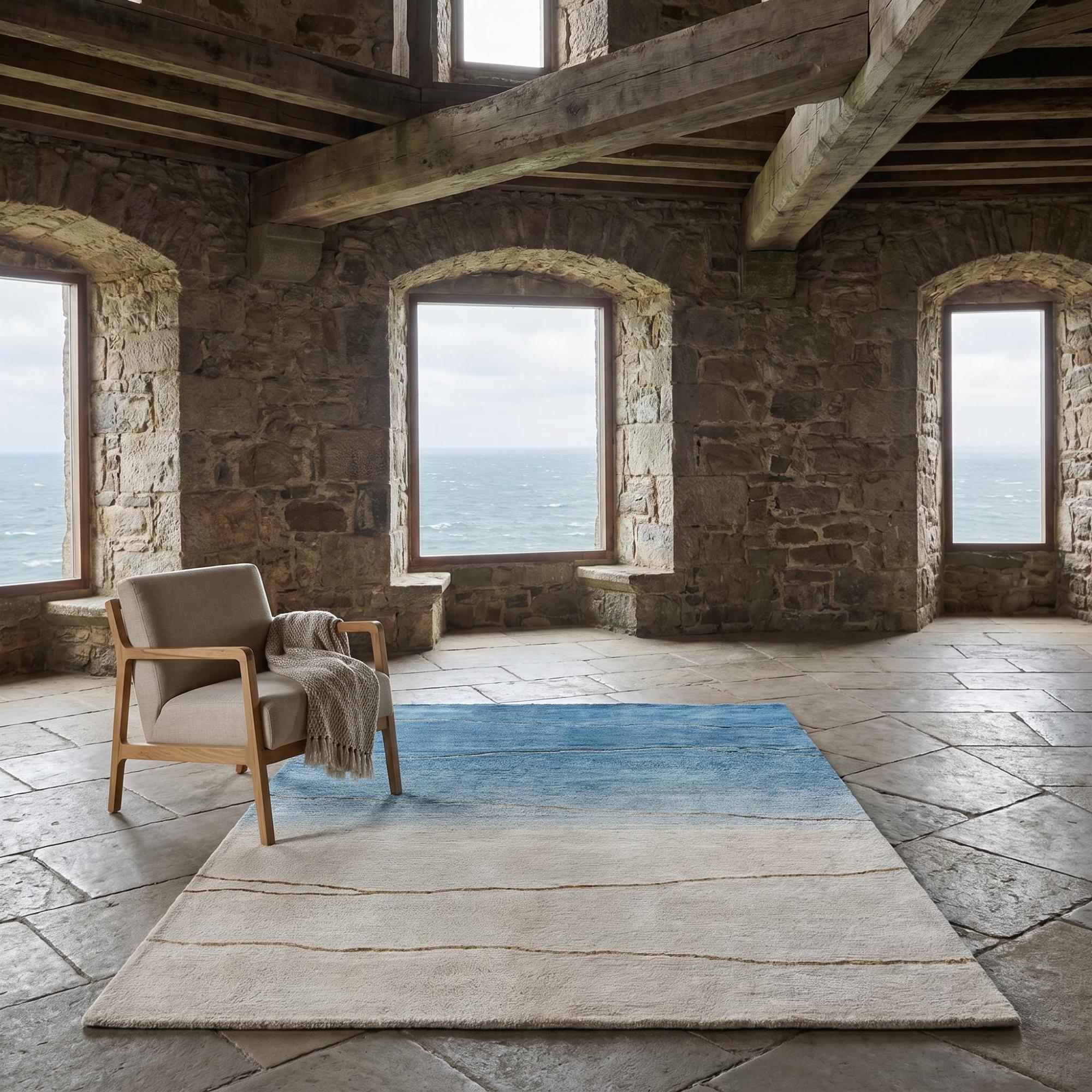 Horizon Gradient Blue Handwoven Rug
