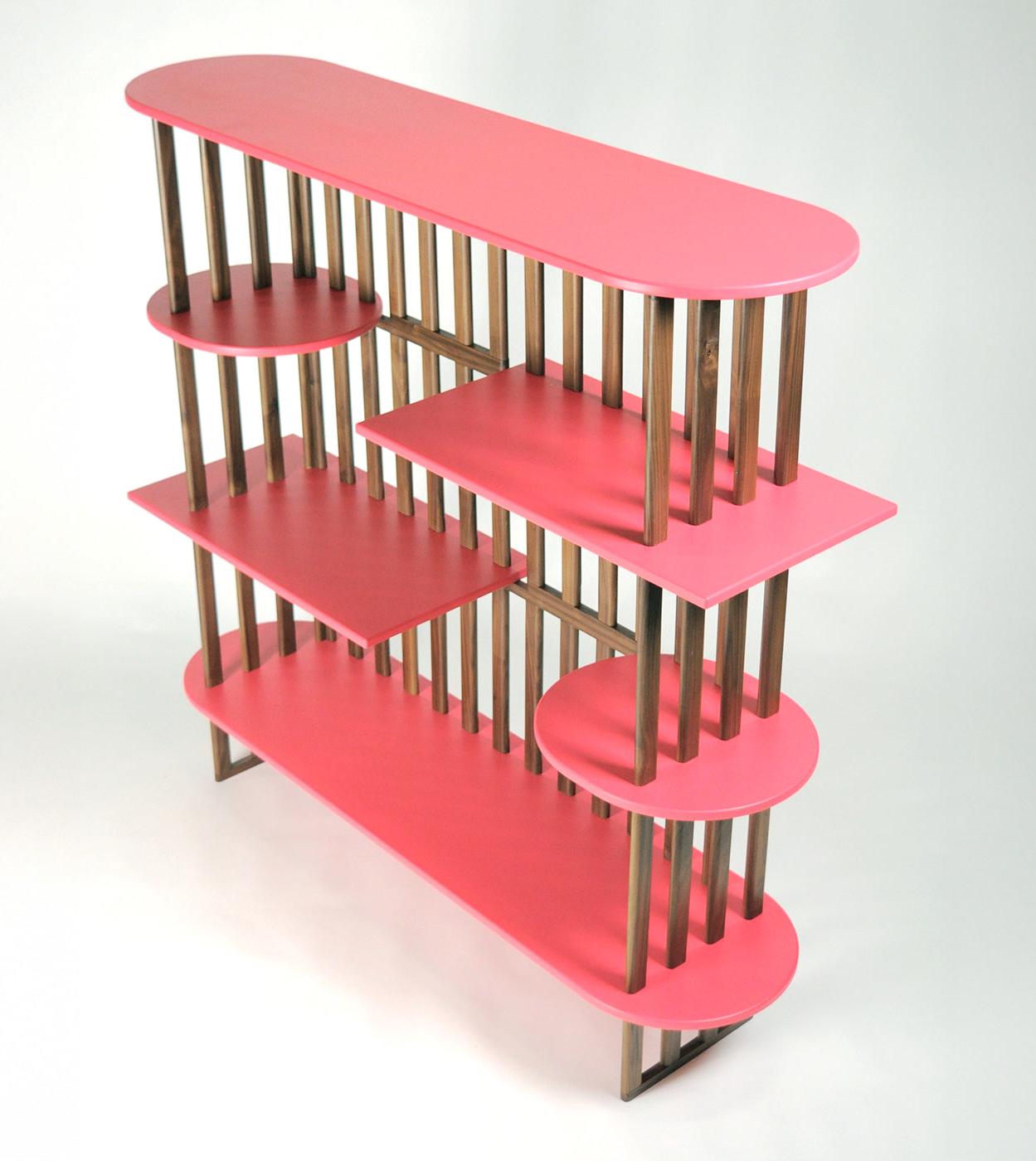 Pink Four-Level Display Shelf