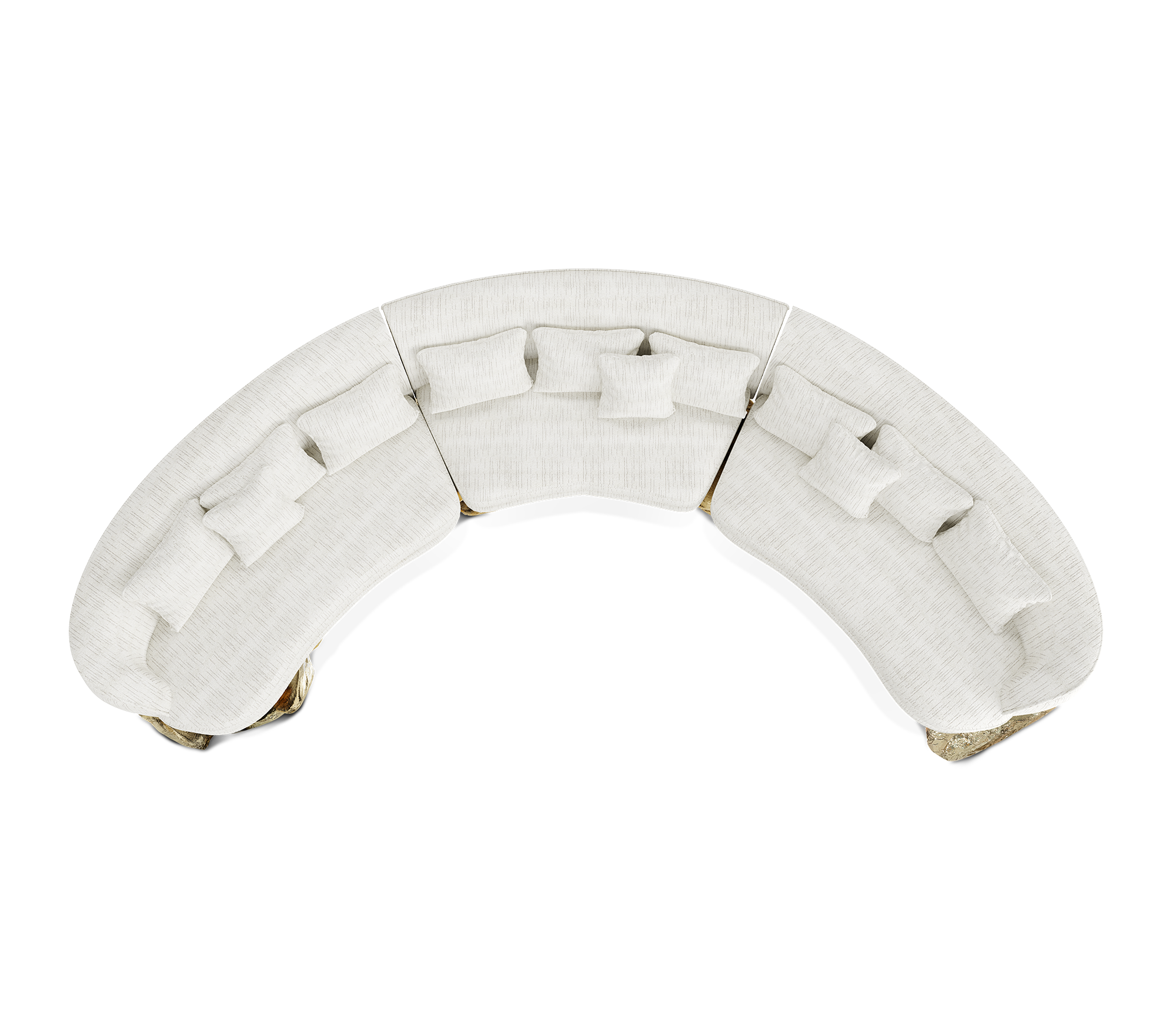 Angora White Curved Luxe Sofa
