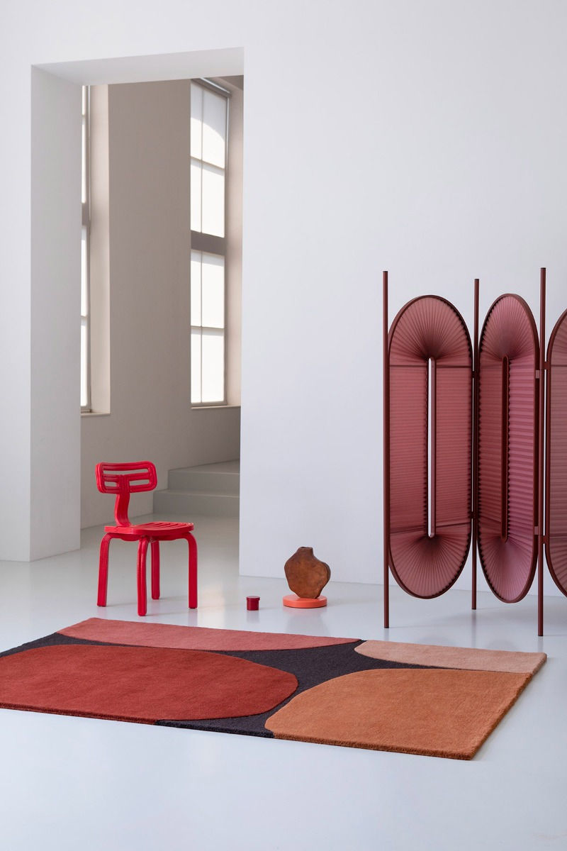 Decor Red Handmade Designer Rug ☞ Size: 160 x 230 cm