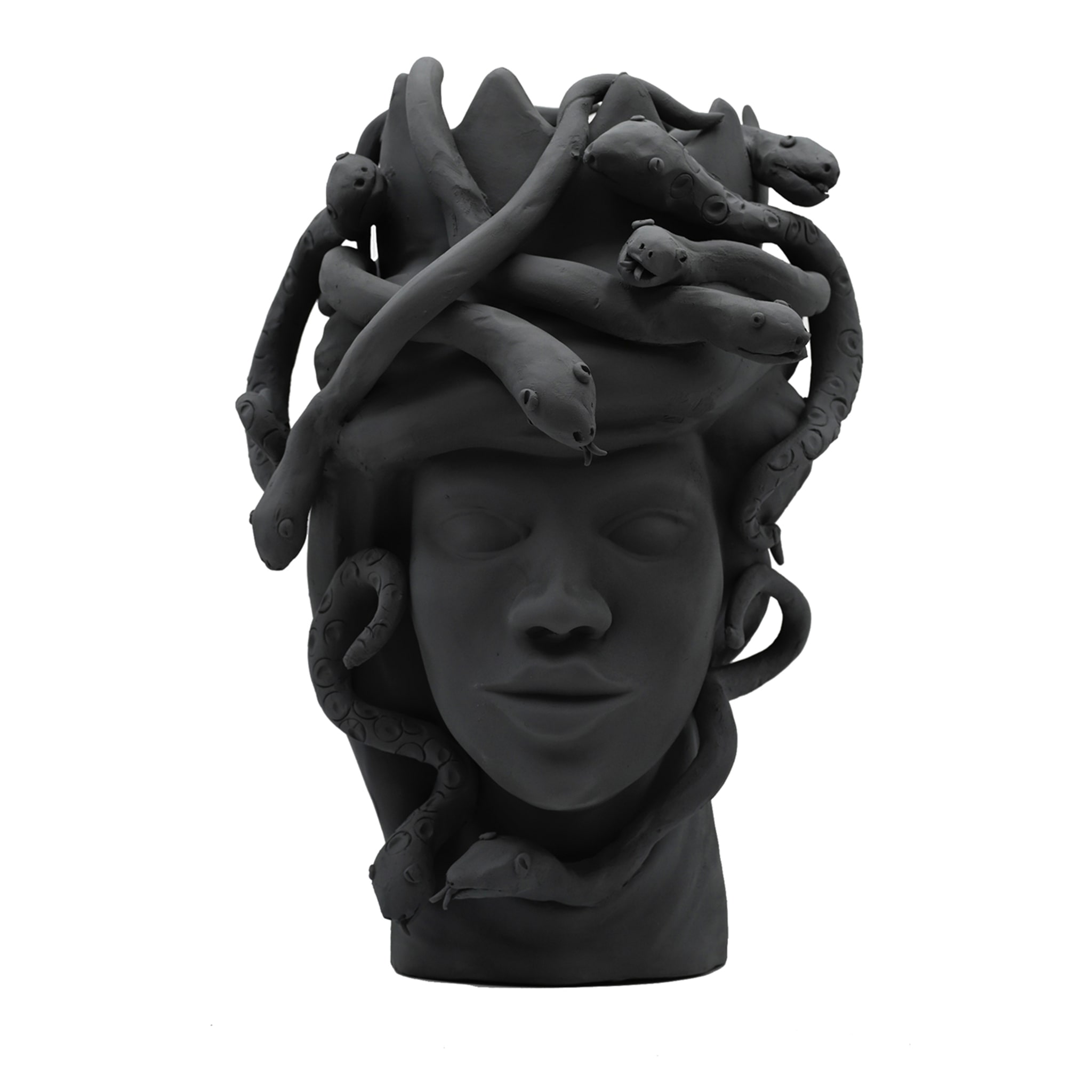 Dark Grey Moor's Head Artisan Sculpture