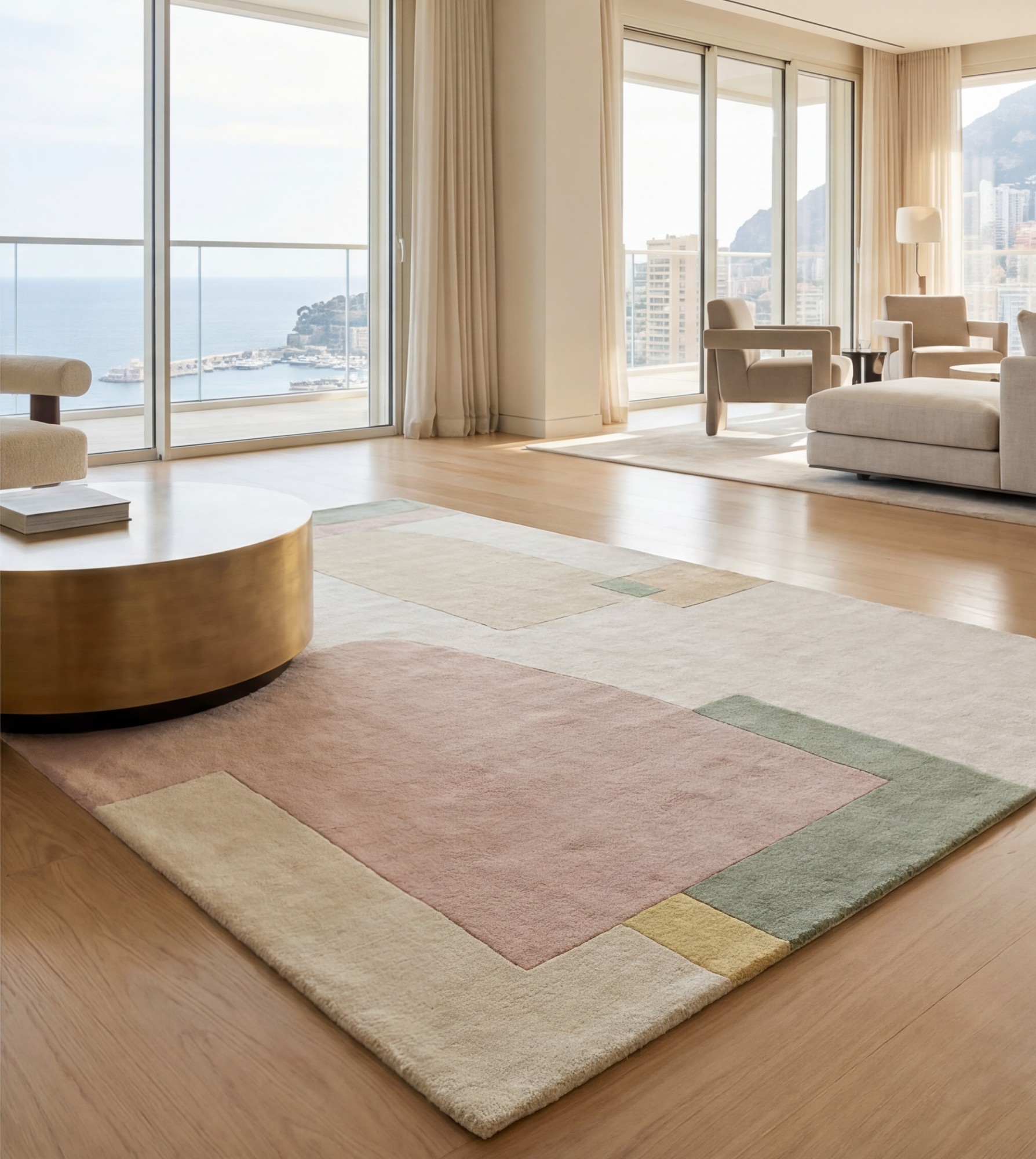 Pale Composition Handwoven Rug