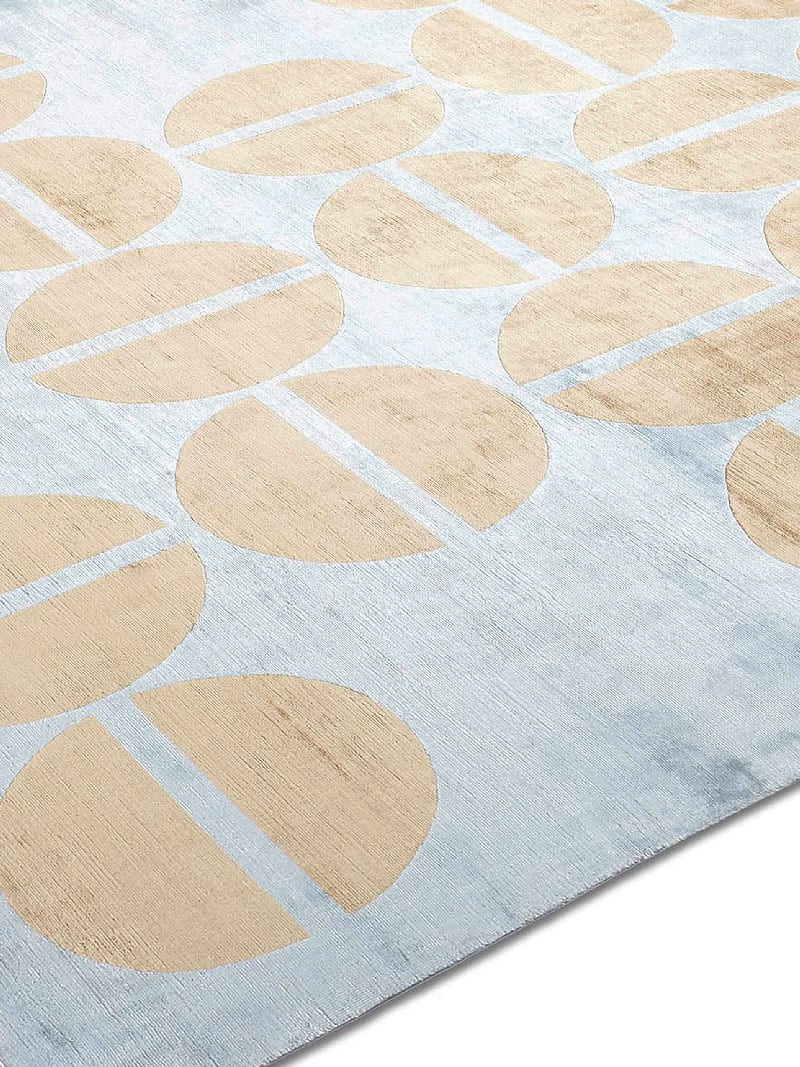 Gold / Blue Handwoven Luxury Rug