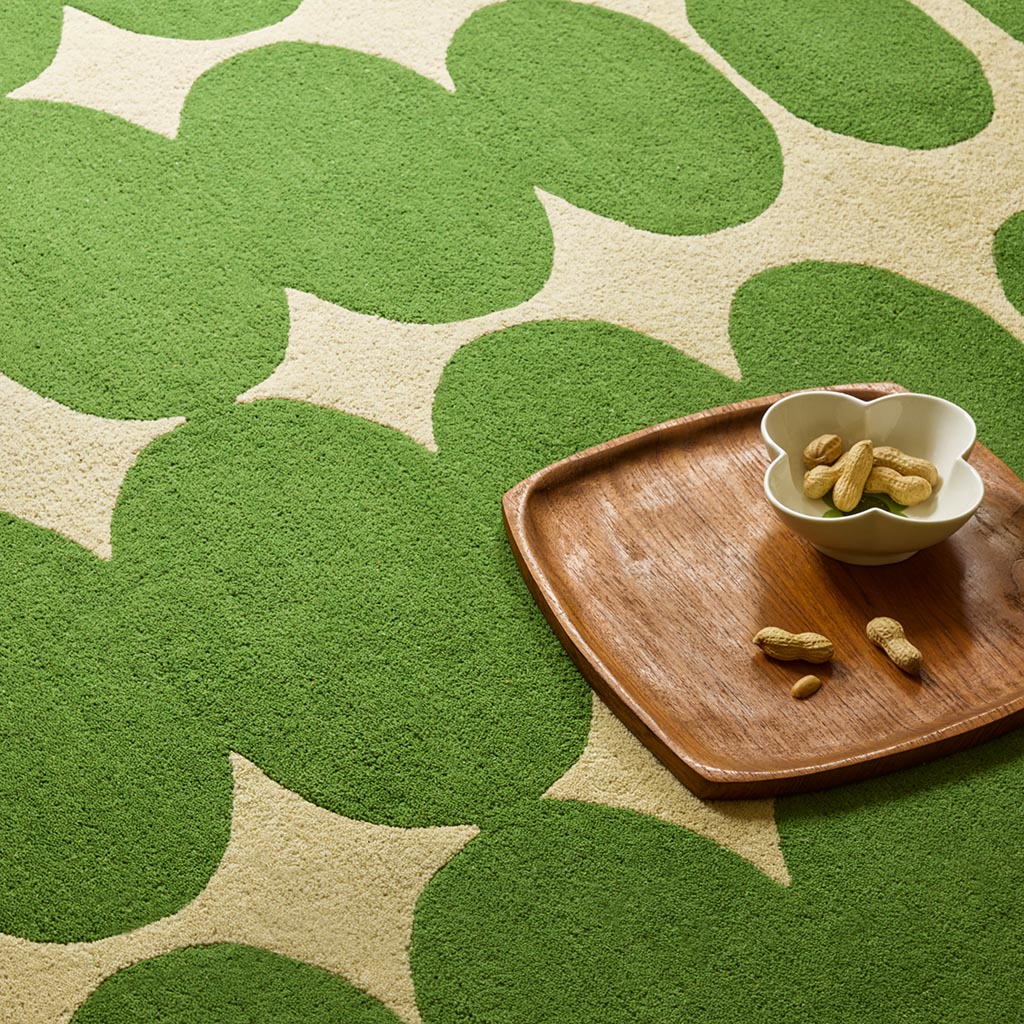 Optical Green / Cream Rug | Size: 250 × 350 cm
