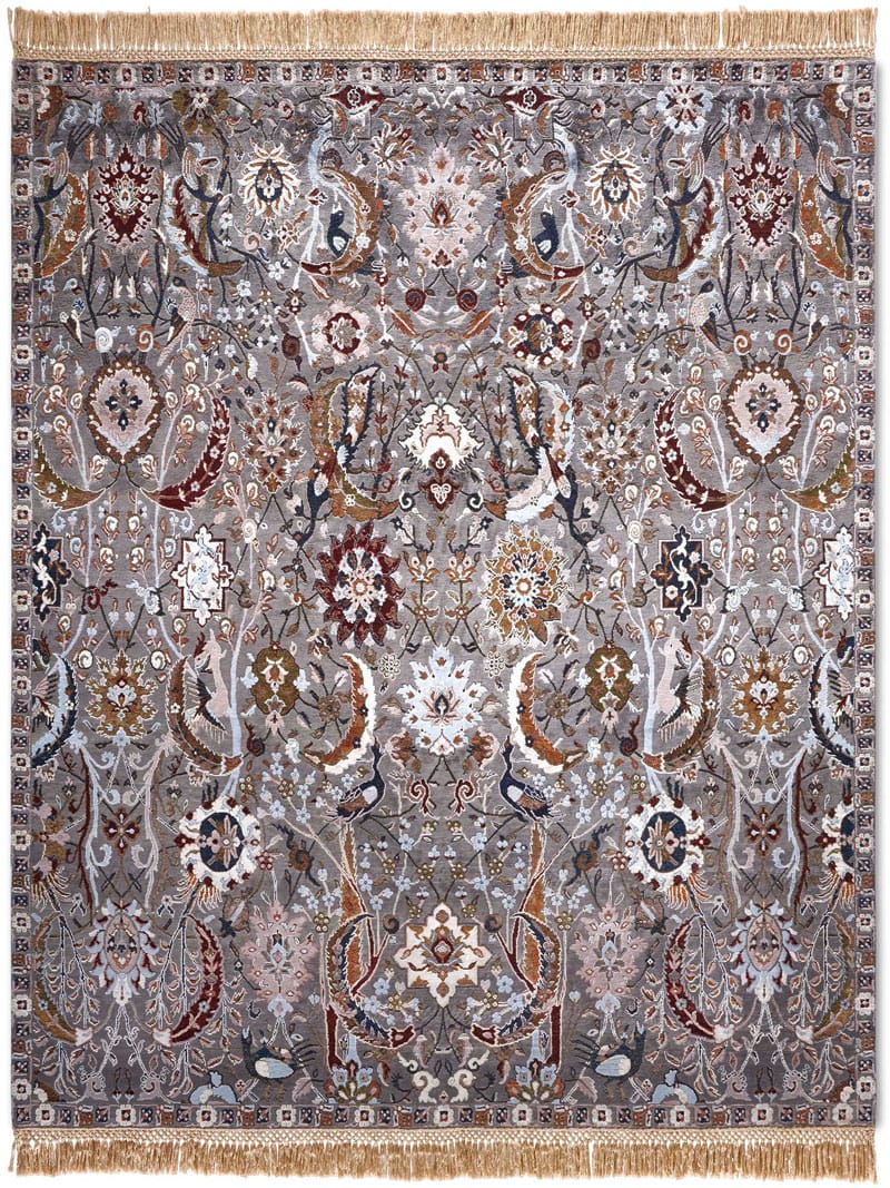 Kerman Charcoal Wool & Silk Rug