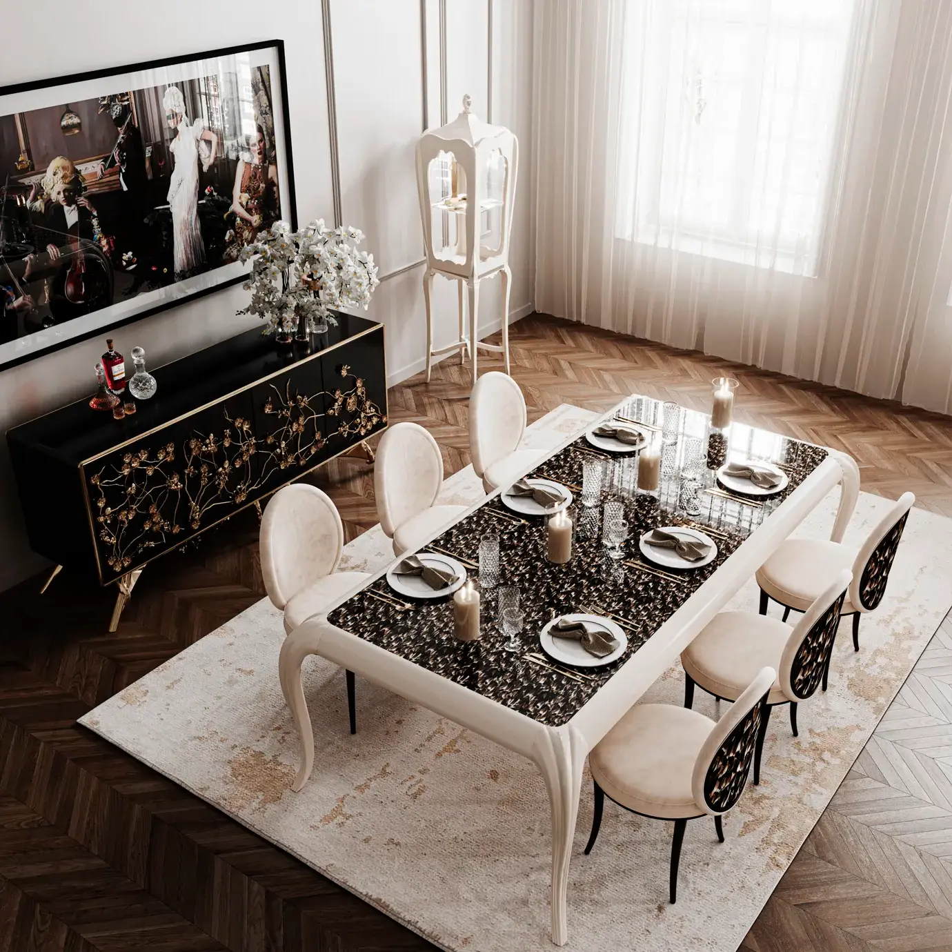 Mistral Exotic Feather Top Table