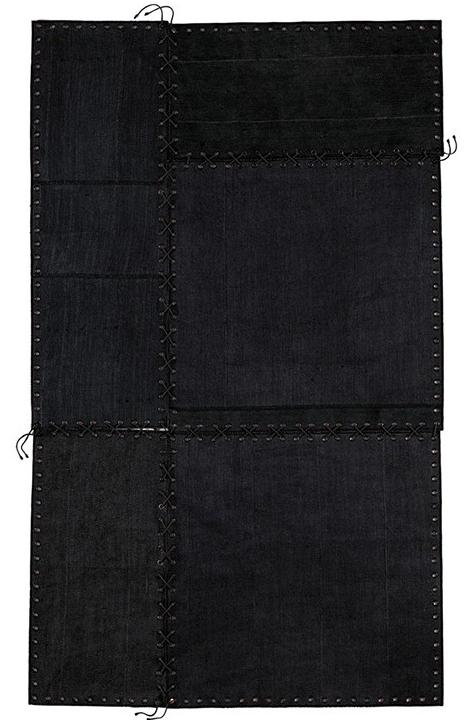 Patchwork Hemp Black Rug
