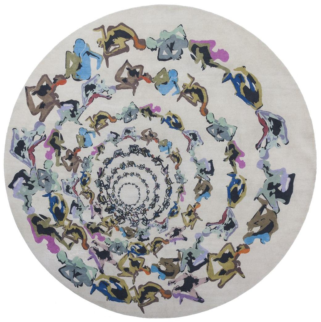 Human Circle Inferno Circle Wool Rug