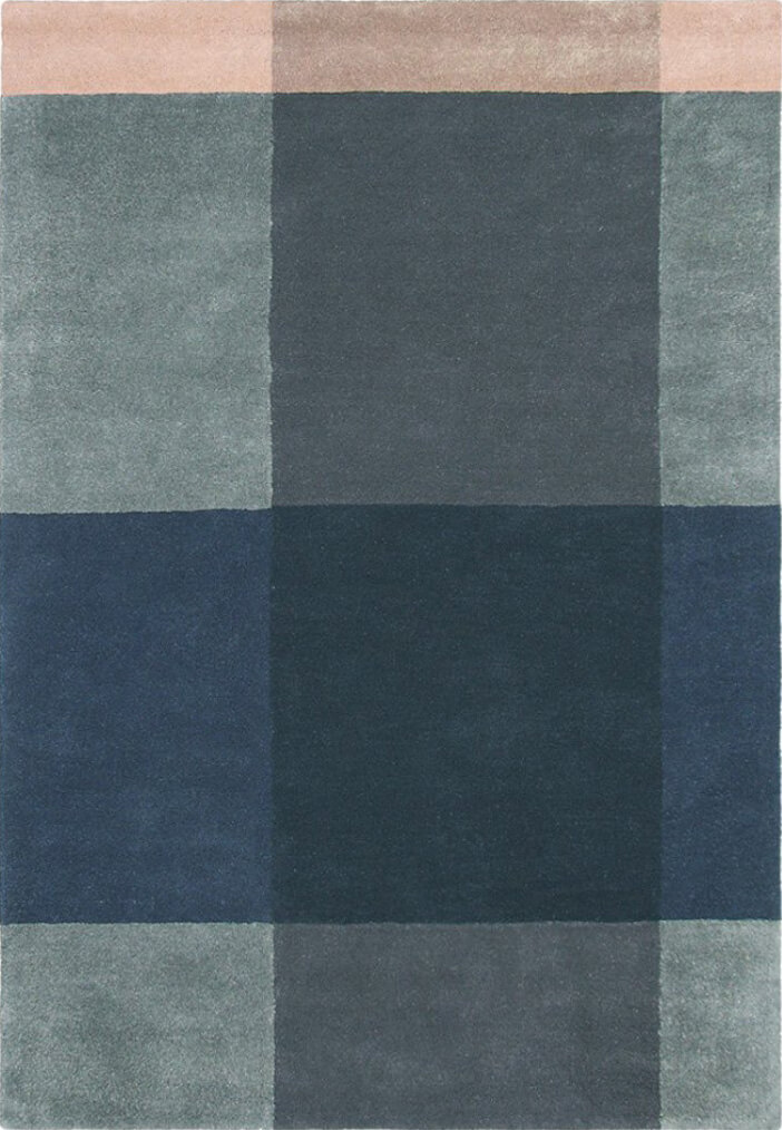 Hand Woven Plaid Grey Rug | Size: 200 x 280 cm