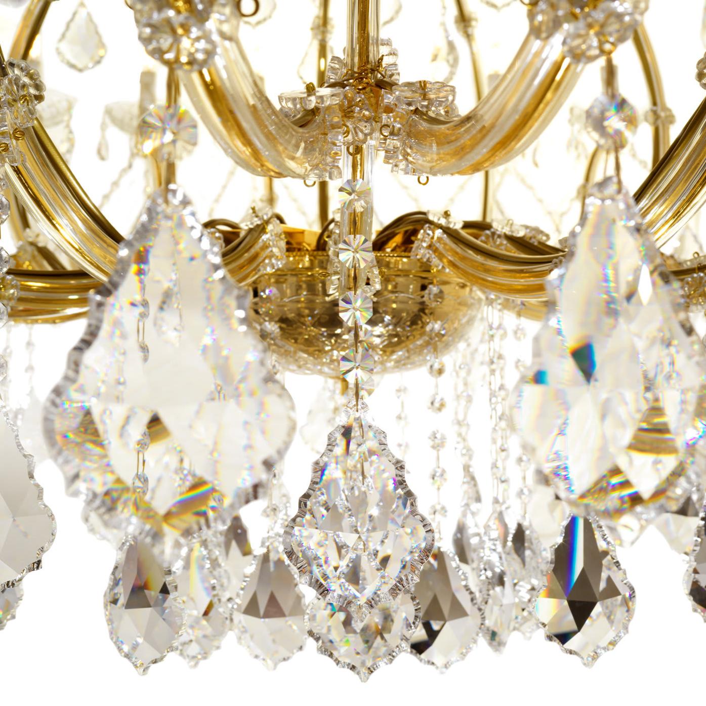 Mariateresa Gold Crystal Pendant Chandelier
