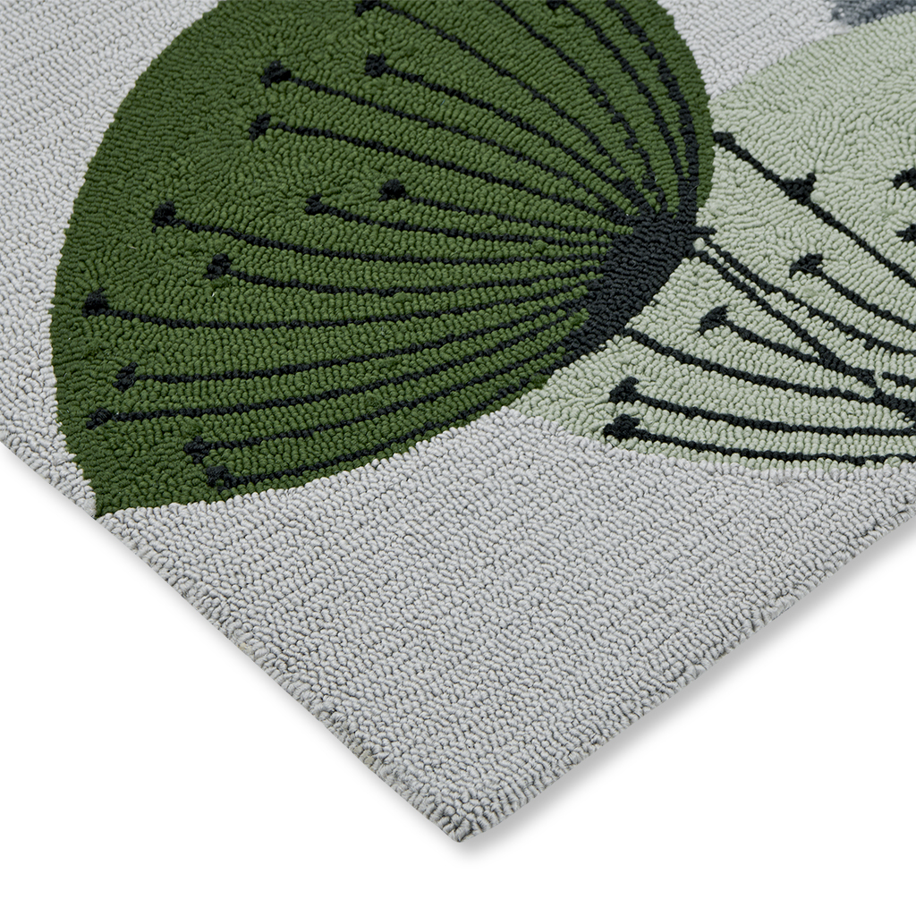 Dand. Clocks Green Outdoor Rug | Size: 250 x 350 cm